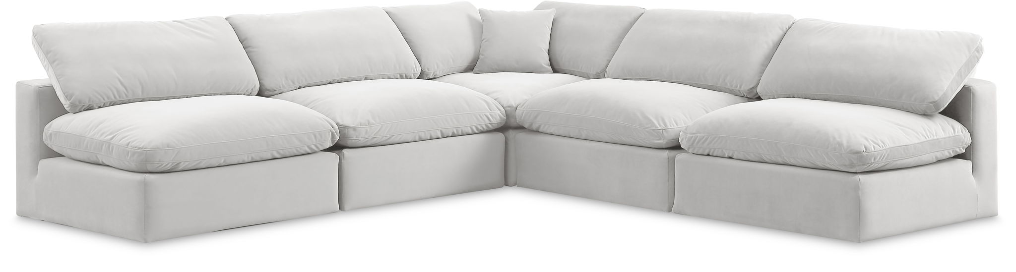 Comfy - 5 Piece Velvet Modular Corner Armless Sectional - Urban Living Furniture (Los Angeles, CA)