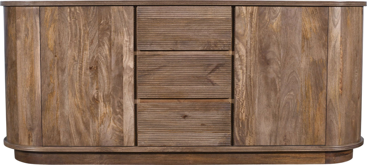 Sunrise - Liyana Solid Wood Three Drawer Two Door Sideboard - Natural Tan