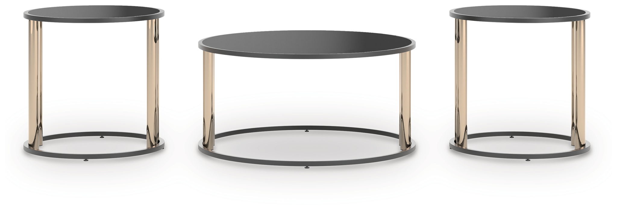 Hannerly - Black / Gold Finish - Occasional Table Set (Set of 3) - Urban Living Furniture (Los Angeles, CA)