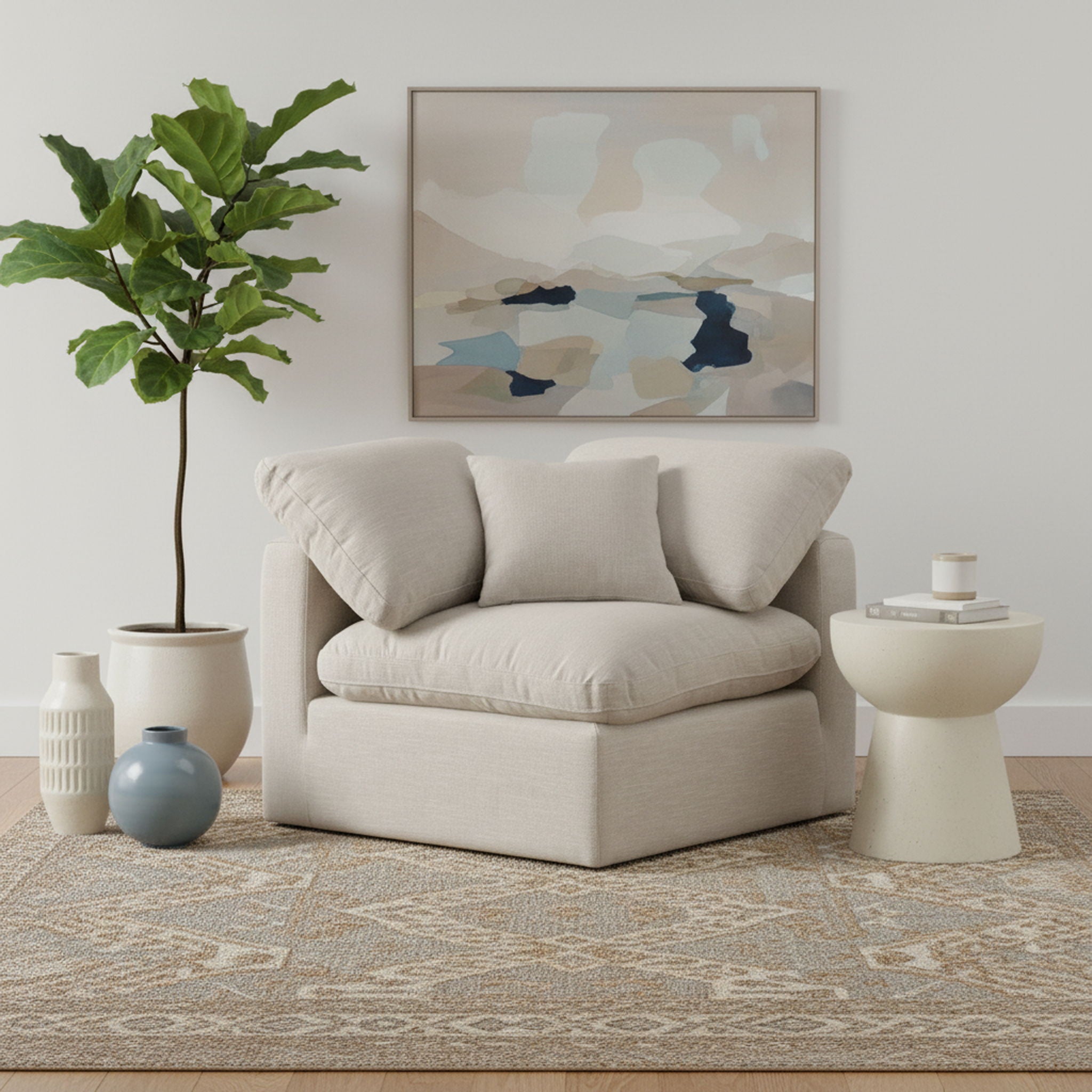 Indulge - Linen Corner Chair - Urban Living Furniture (Los Angeles, CA)