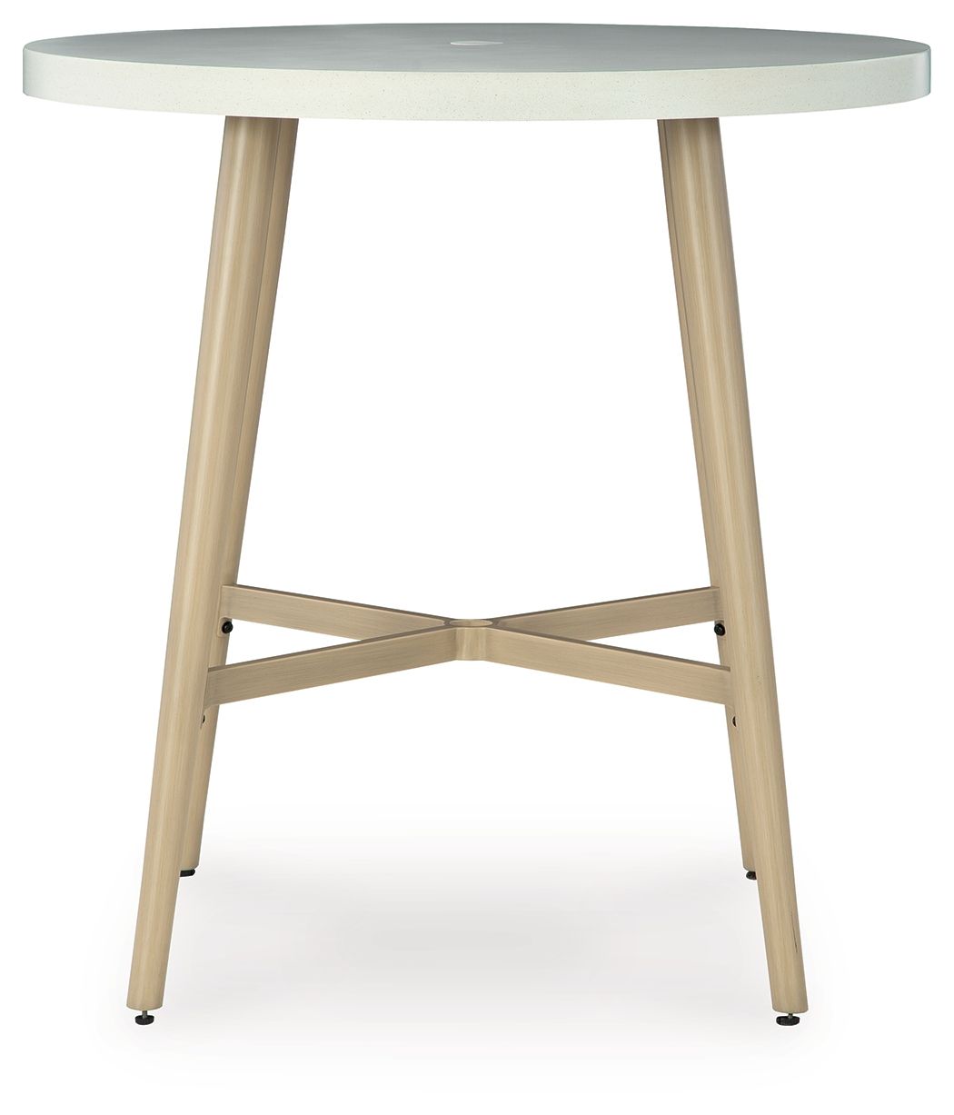 Seton Creek - Beige - Round Bar Table With Umbrella Option - Urban Living Furniture (Los Angeles, CA)