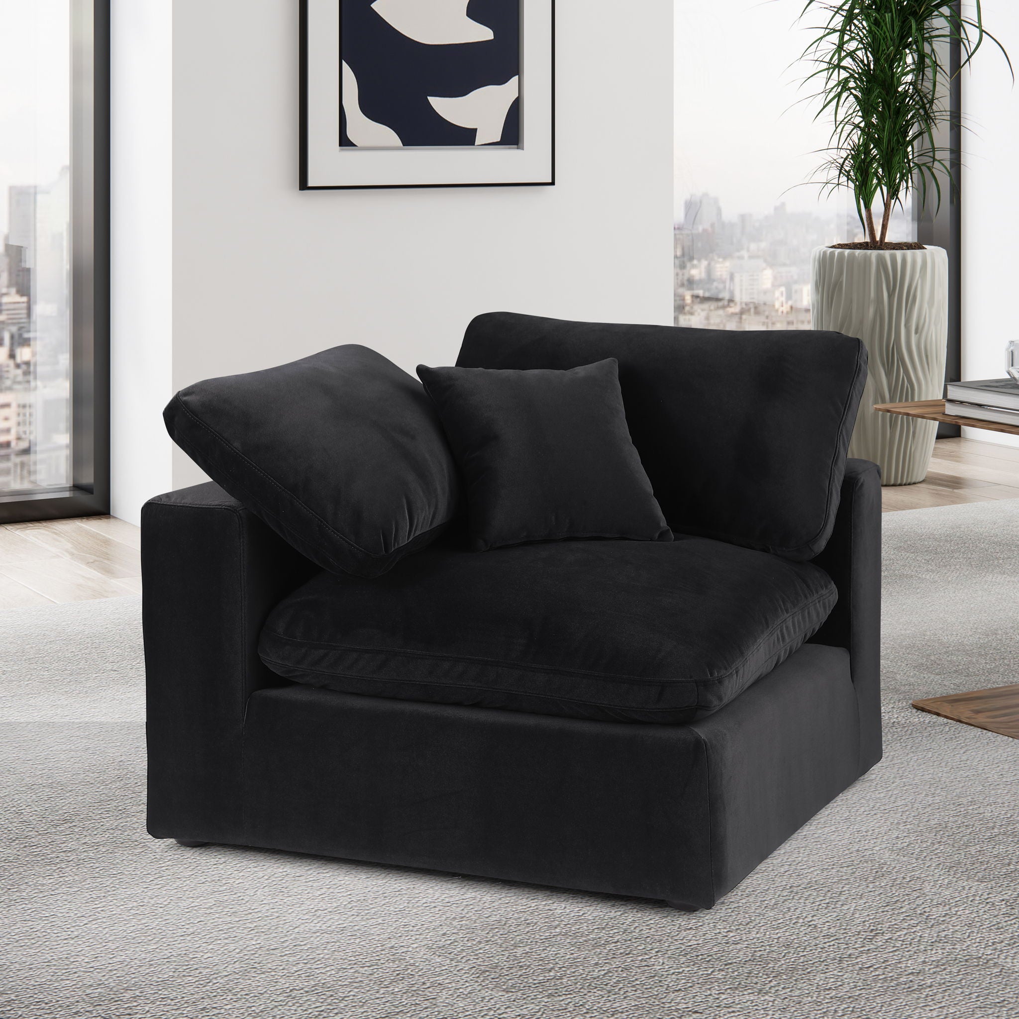 Comfy - Velvet Corner Chair - Urban Living Furniture (Los Angeles, CA)