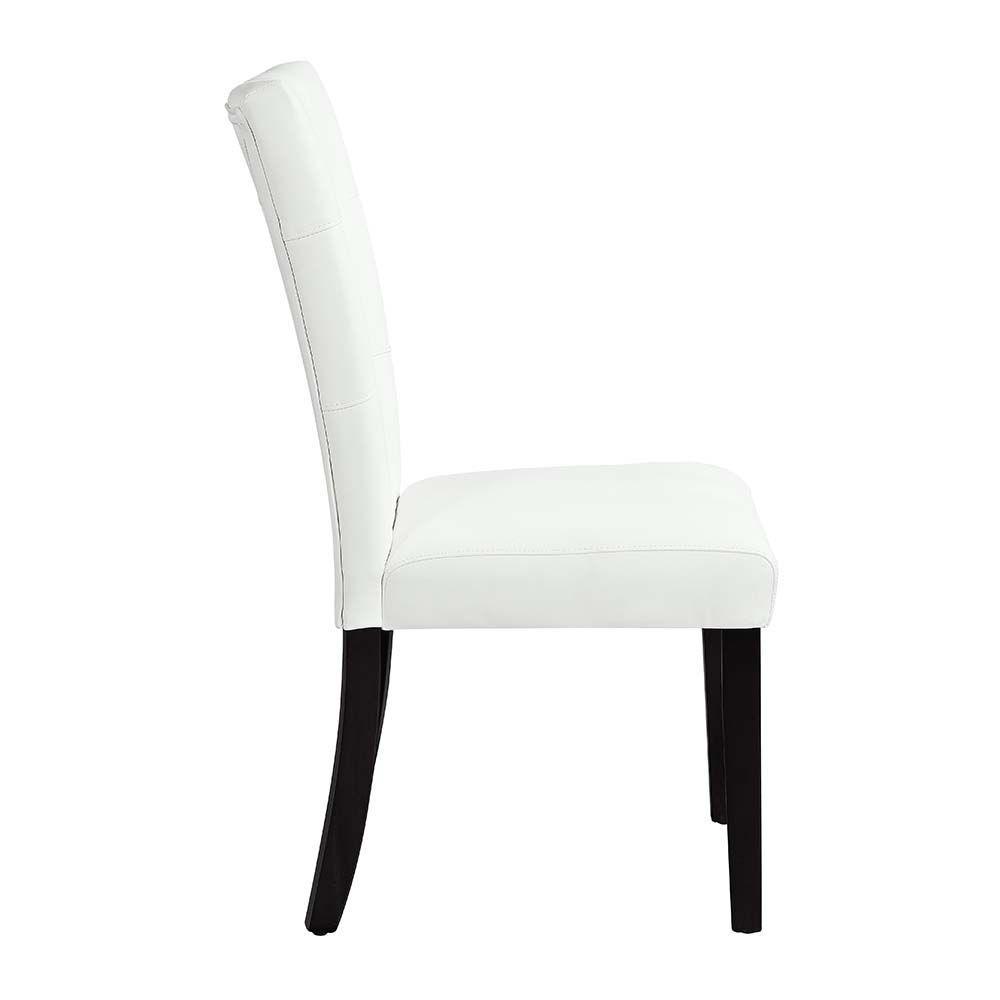 Hussein - Side Chair (Set of 2) - White Synthetic Leather & Black - Urban Living Furniture (Los Angeles, CA)