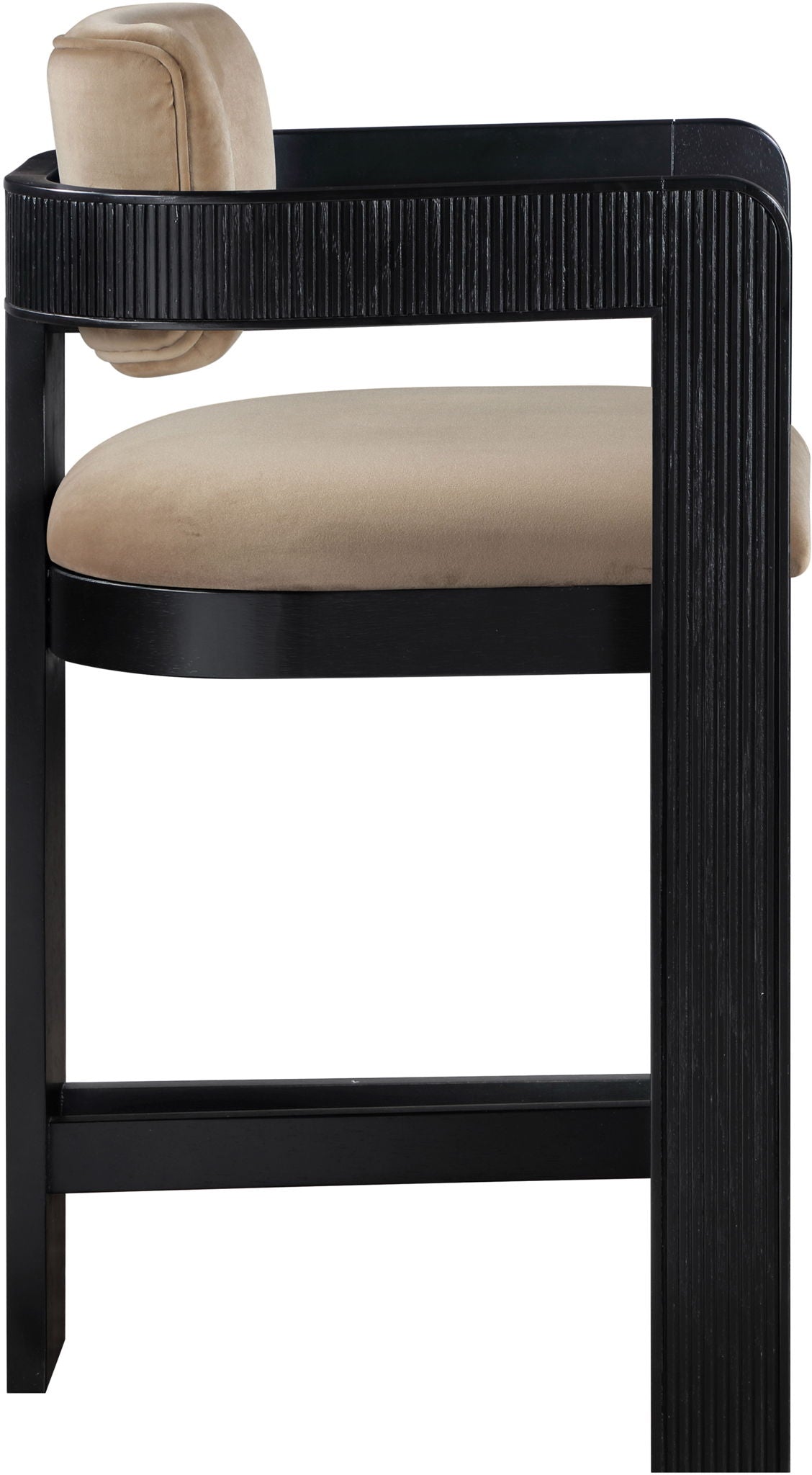 Sacha - Velvet Stool With Black Base - Urban Living Furniture (Los Angeles, CA)