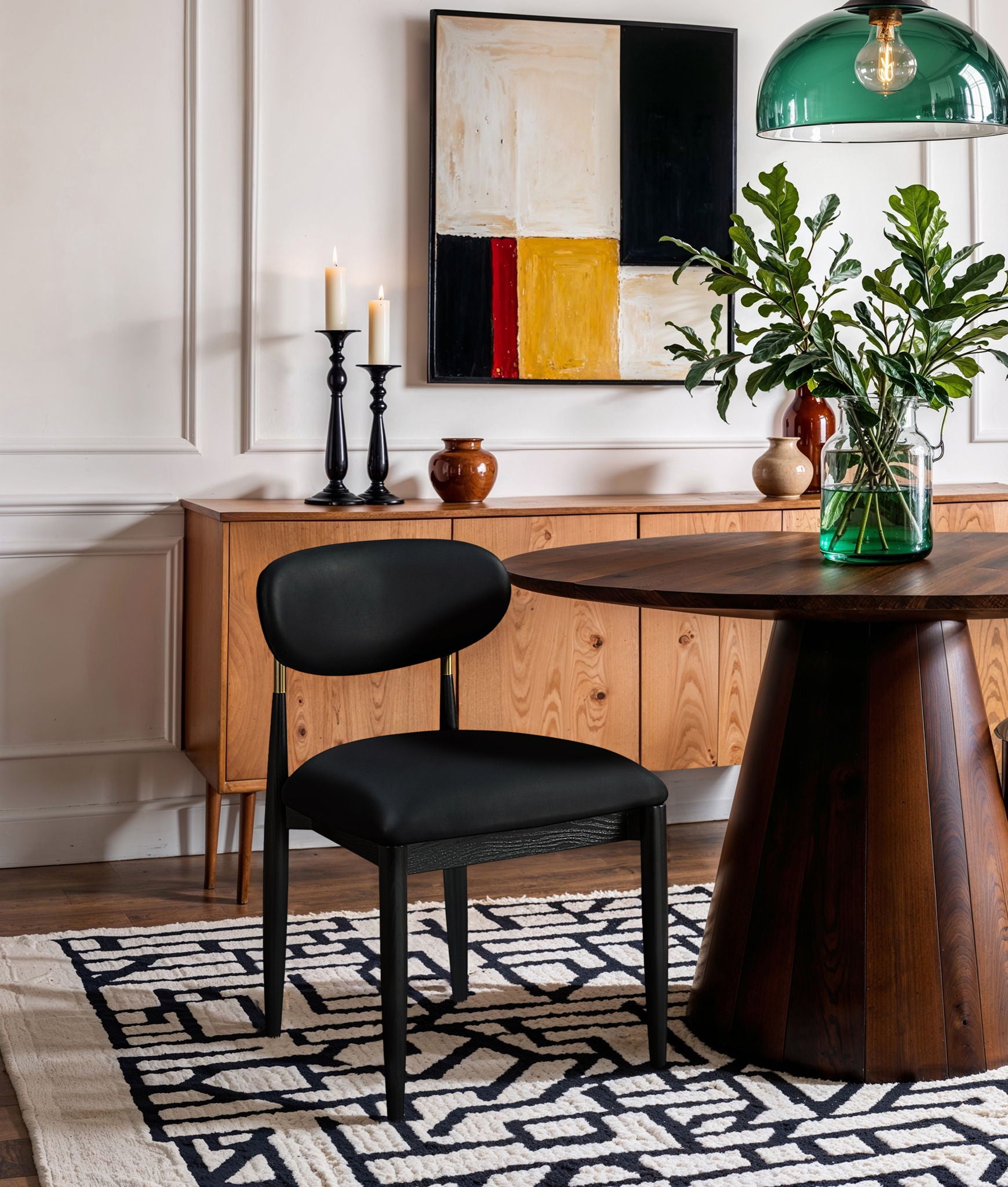 Riccio - Dining Side Chair (Set of 2) - Black And Gold Frame - Urban Living Furniture (Los Angeles, CA)