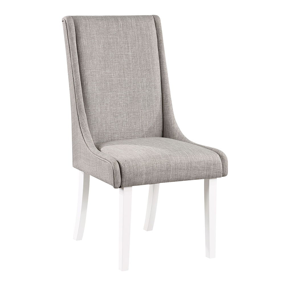 Hollyn - Side Chair (Set of 2) - Gray Linen & White