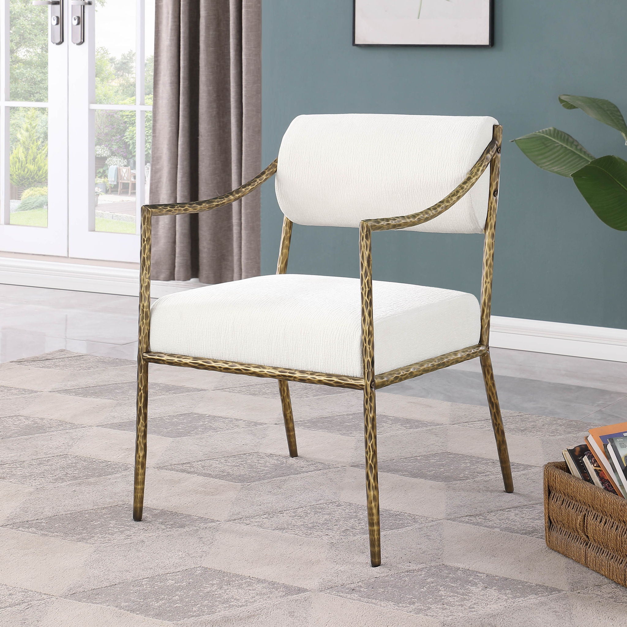 Bastille - Upholstered Dining Arm Chair (Set of 2) - Brass Frame - Urban Living Furniture (Los Angeles, CA)