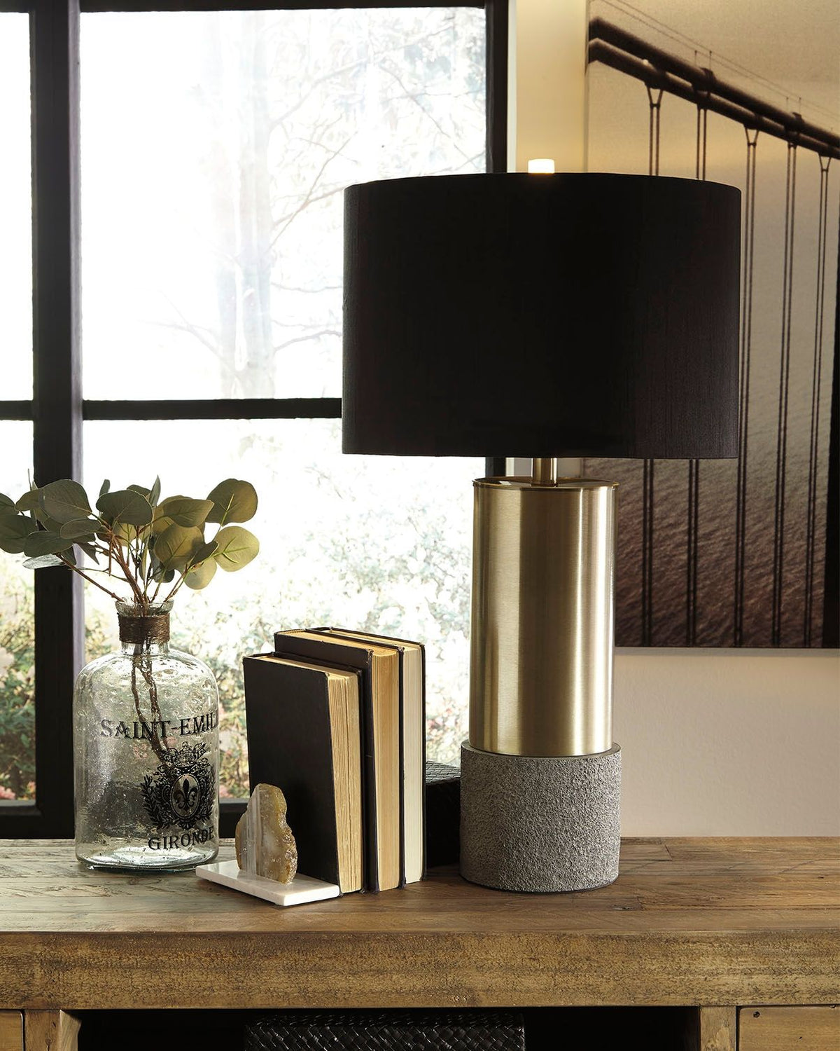 Jacek - Metal Table Lamp (Set of 2) - Gray / Brass Finish - Urban Living Furniture (Los Angeles, CA)