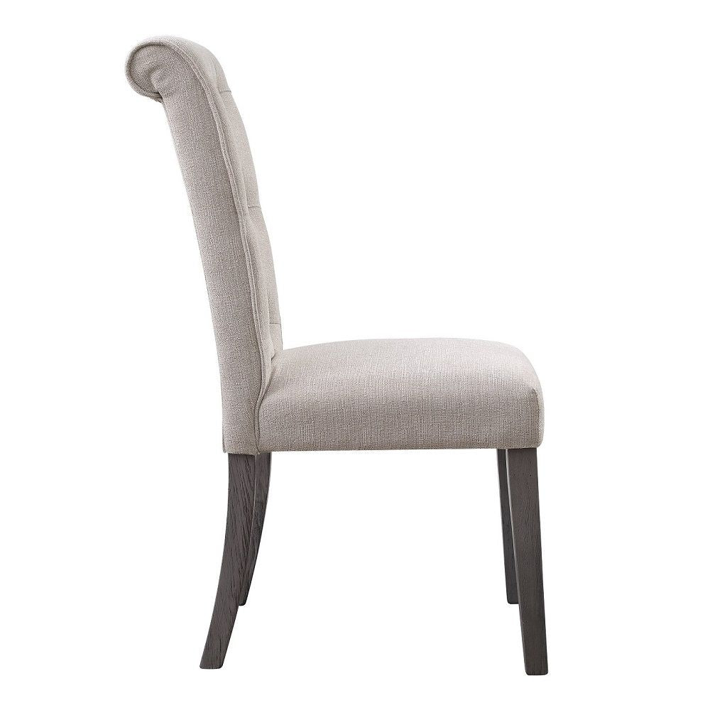 Yabeina - Side Chair (Set of 2) - Beige Linen & Gray - Urban Living Furniture (Los Angeles, CA)