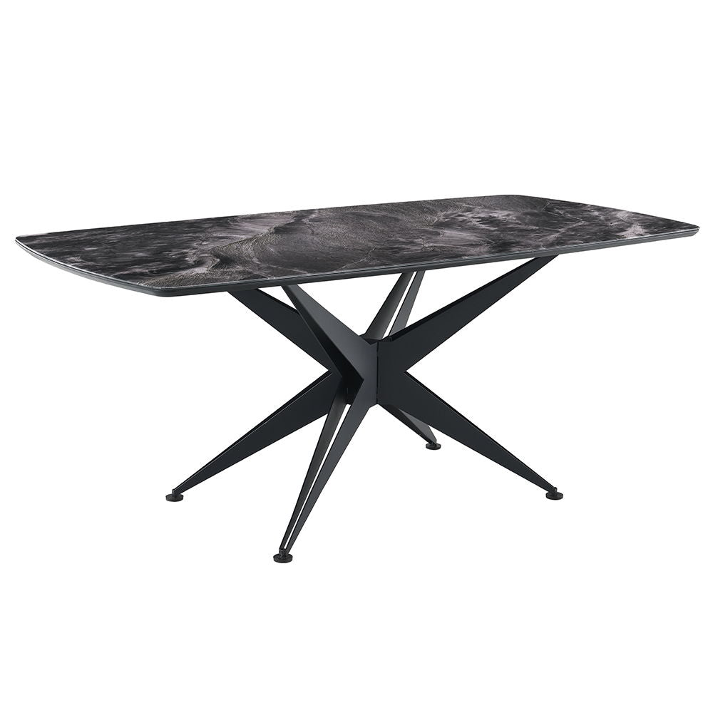 Klaus - Dining Table - Crystal Tempered Glass Top & Black Finish - Urban Living Furniture (Los Angeles, CA)