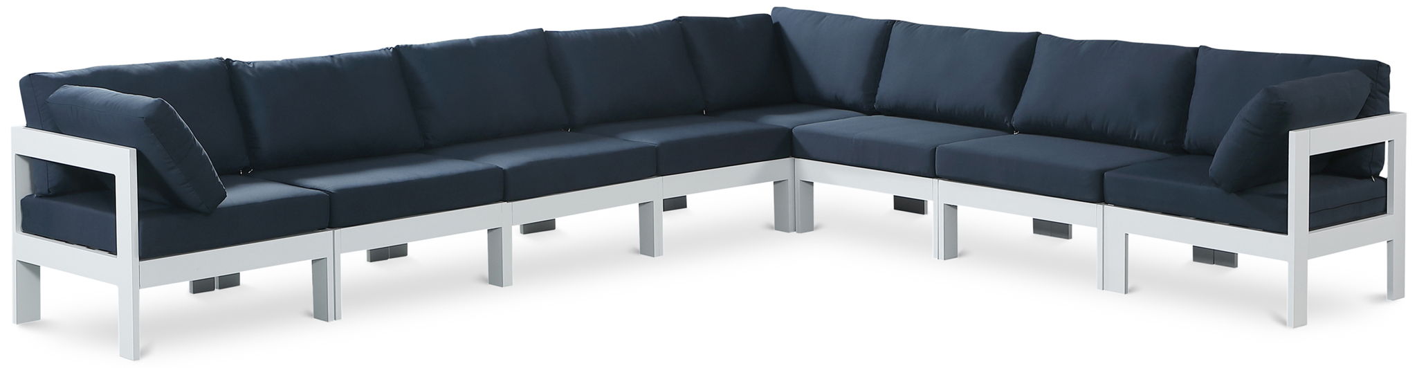 Nizuc - Outdoor Patio 8 Piece Modular Sectional With White Frame - Urban Living Furniture (Los Angeles, CA)