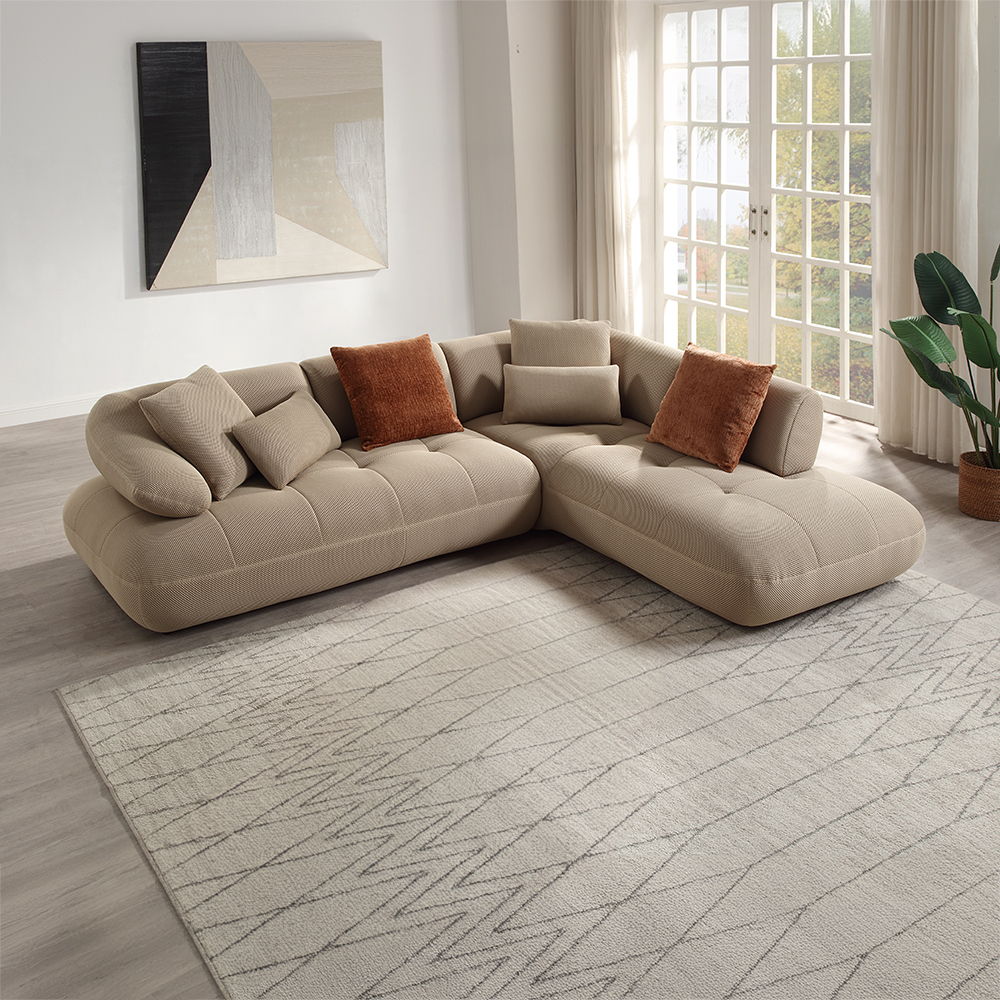 Carrick - Sectional Sofa With 6 Pillows - Beige - Urban Living Furniture (Los Angeles, CA)