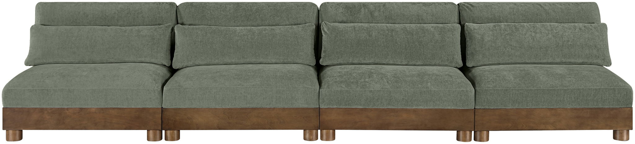 Turin - Chenille Fabric Upholstered Modular Sectional - Green
