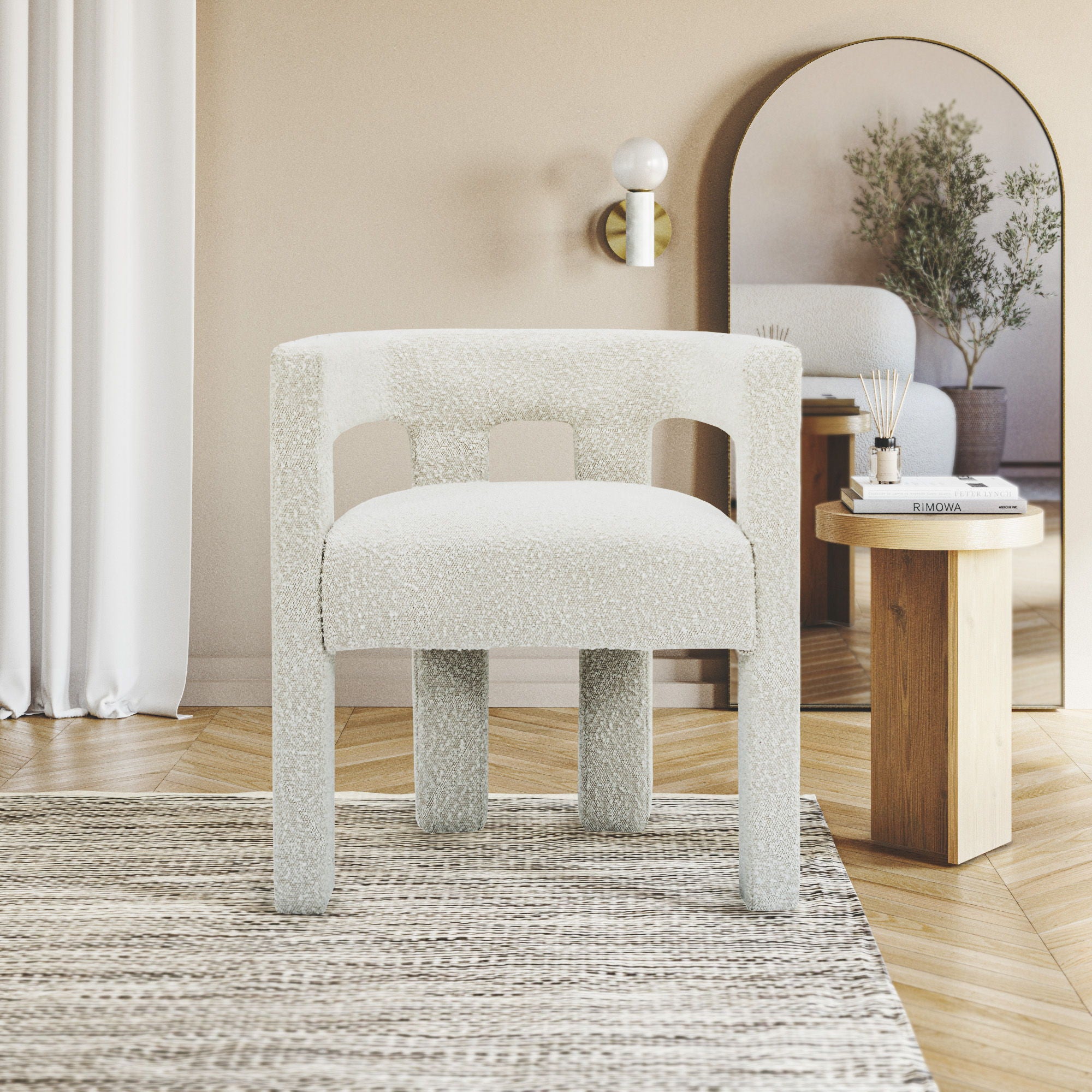 Athena - Boucle Fabric Dining Chair - Urban Living Furniture (Los Angeles, CA)