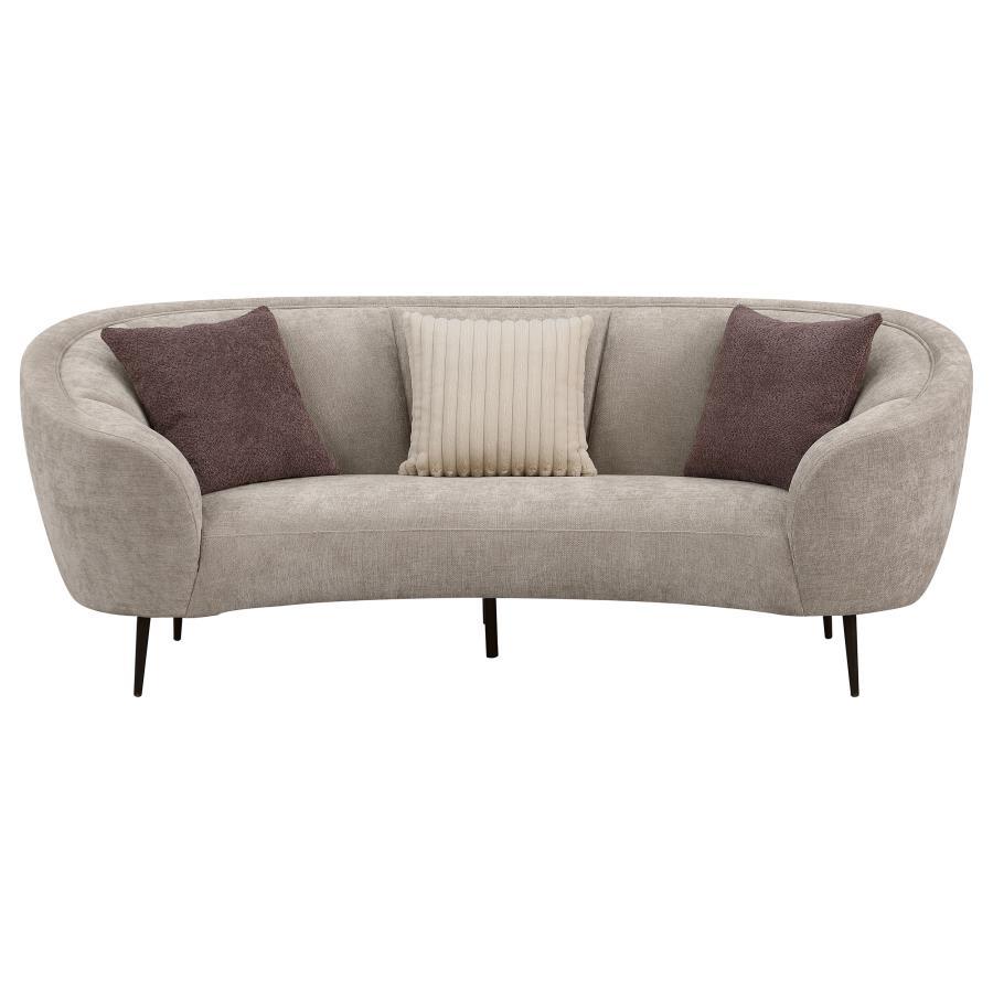 Ellorie - Upholstered Channel Back Curved Sofa - Beige - Urban Living Furniture (Los Angeles, CA)