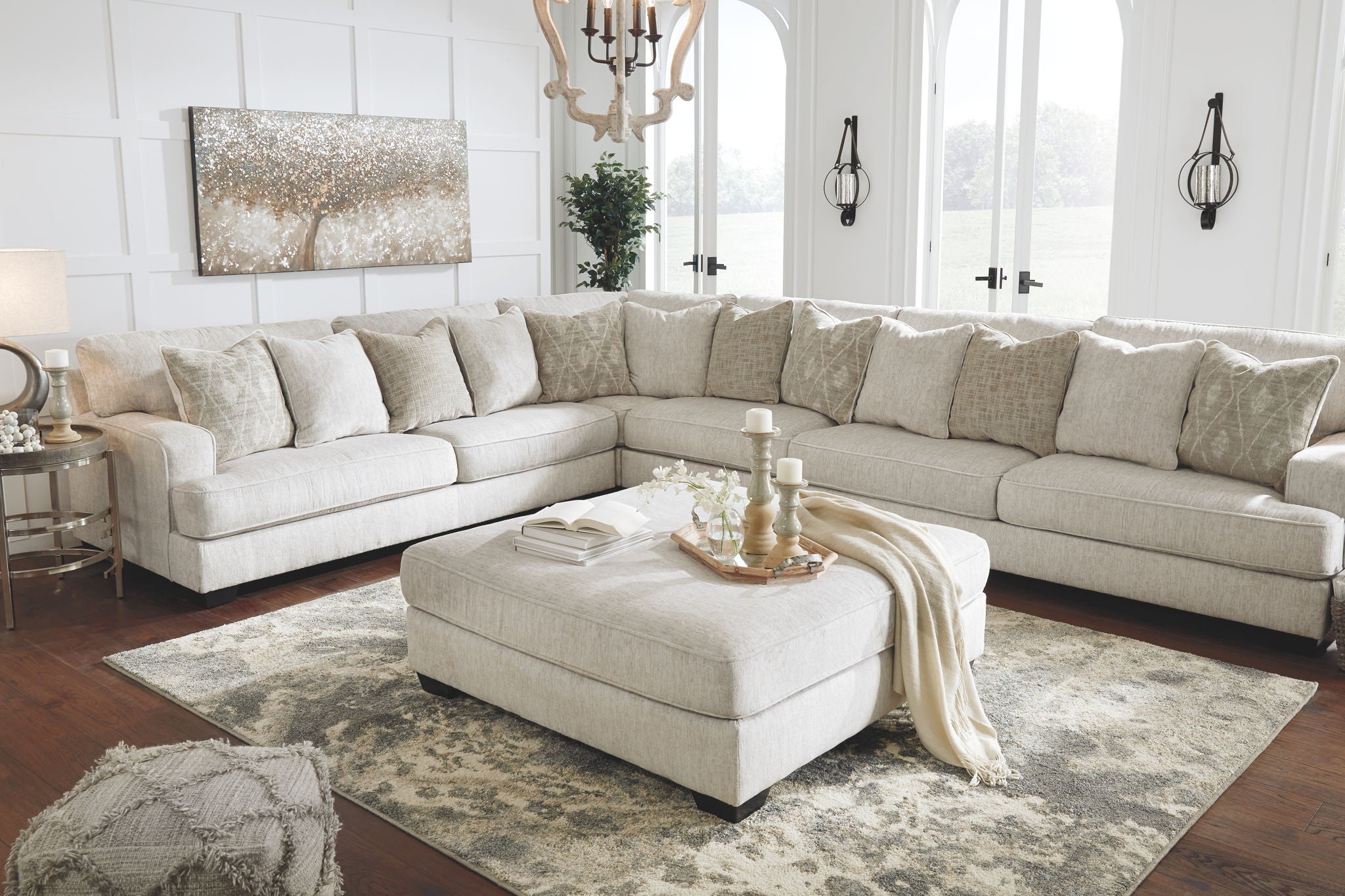Rawcliffe - Parchment - Oversized Accent Ottoman - Urban Living Furniture (Los Angeles, CA)