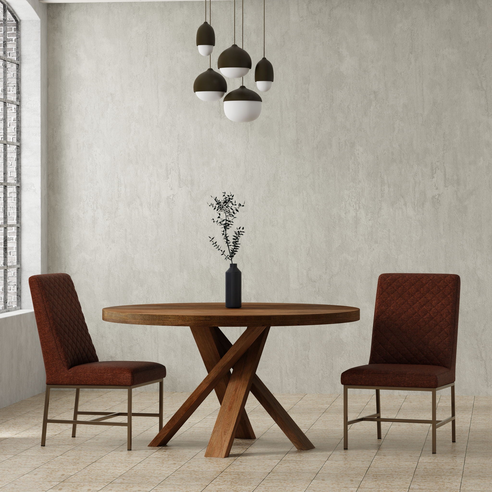 Crossings - Round Dining Table With 4 Upholstered Chairs - Urban Living Furniture (Los Angeles, CA)