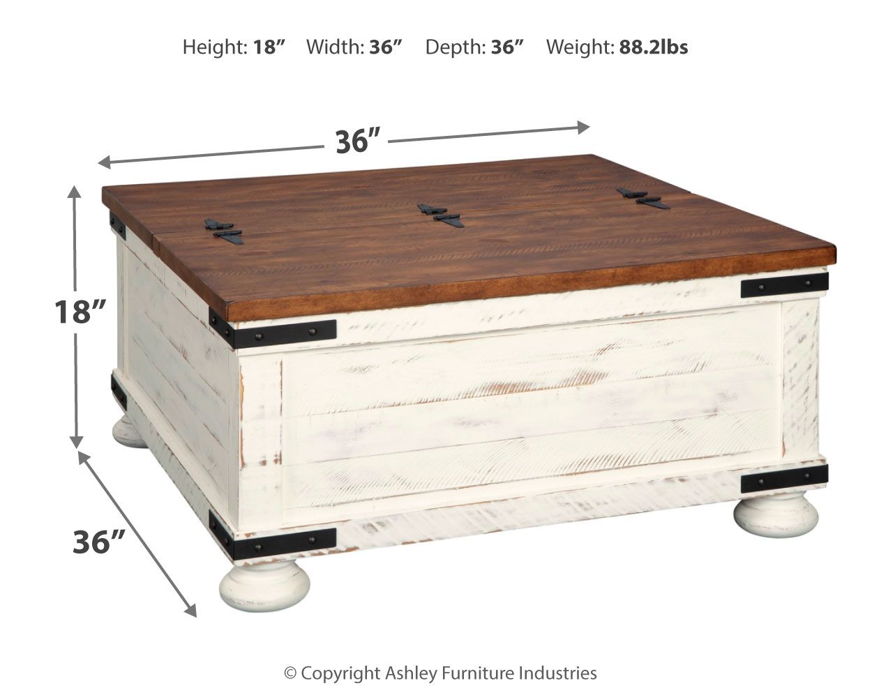 Wystfield - White / Brown - Cocktail Table with Storage - Urban Living Furniture (Los Angeles, CA)