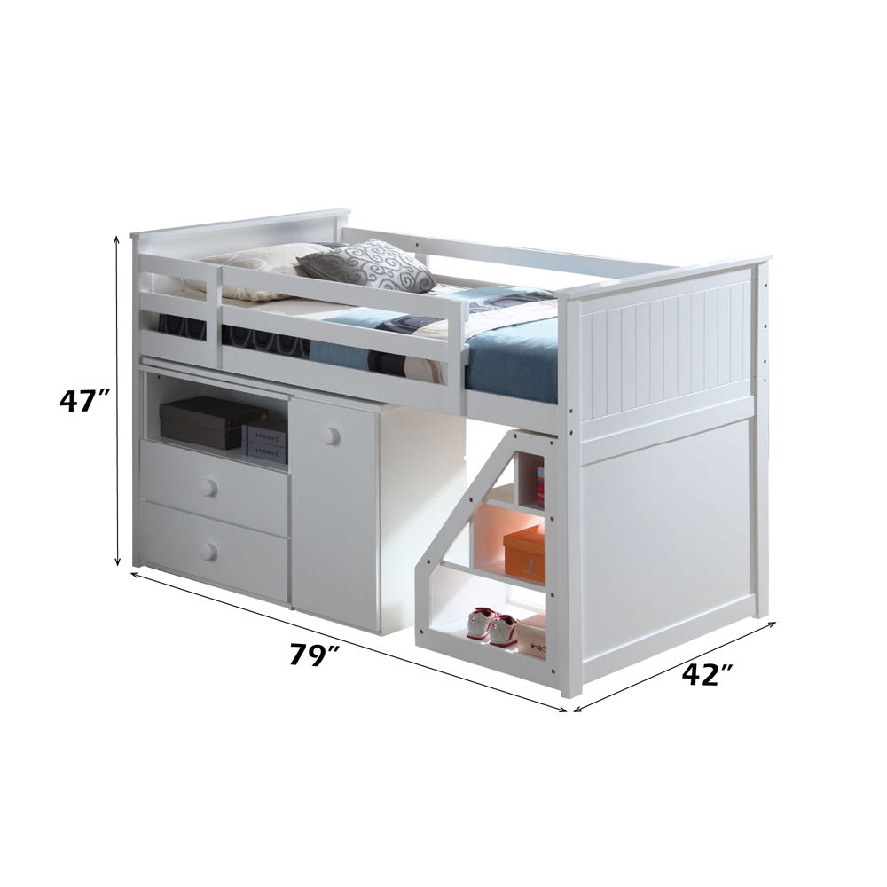 Wyatt - Twin Loft Bed Set - White - Urban Living Furniture (Los Angeles, CA)