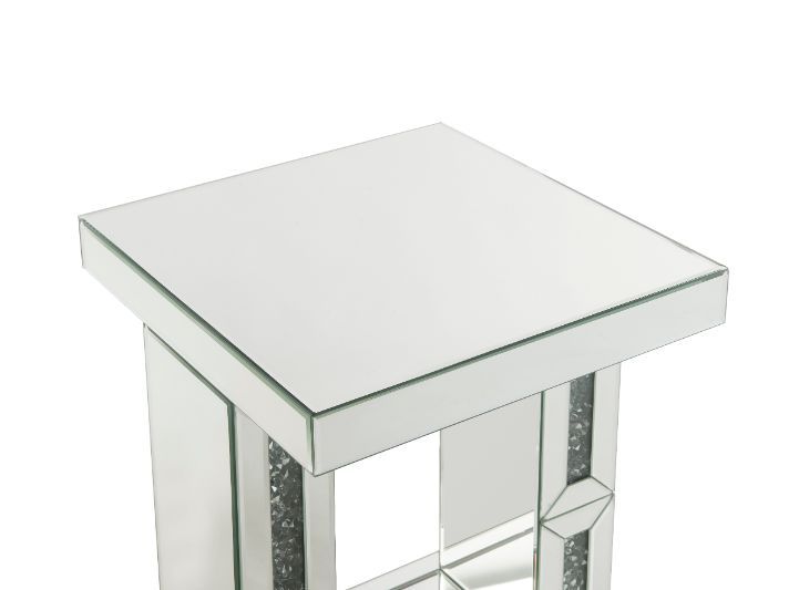 Noralie - 16" Accent Table - Mirrored & Faux Diamonds - Urban Living Furniture (Los Angeles, CA)