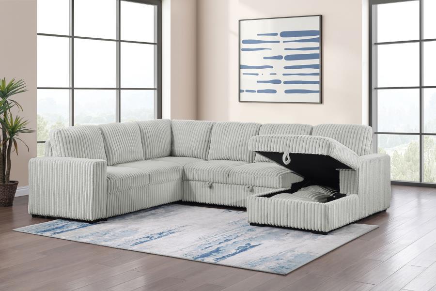 Devonshire - Right Chaise With Storage & 1 Piece Pillow, Box 3 of 3 - Gray - Urban Living Furniture (Los Angeles, CA)