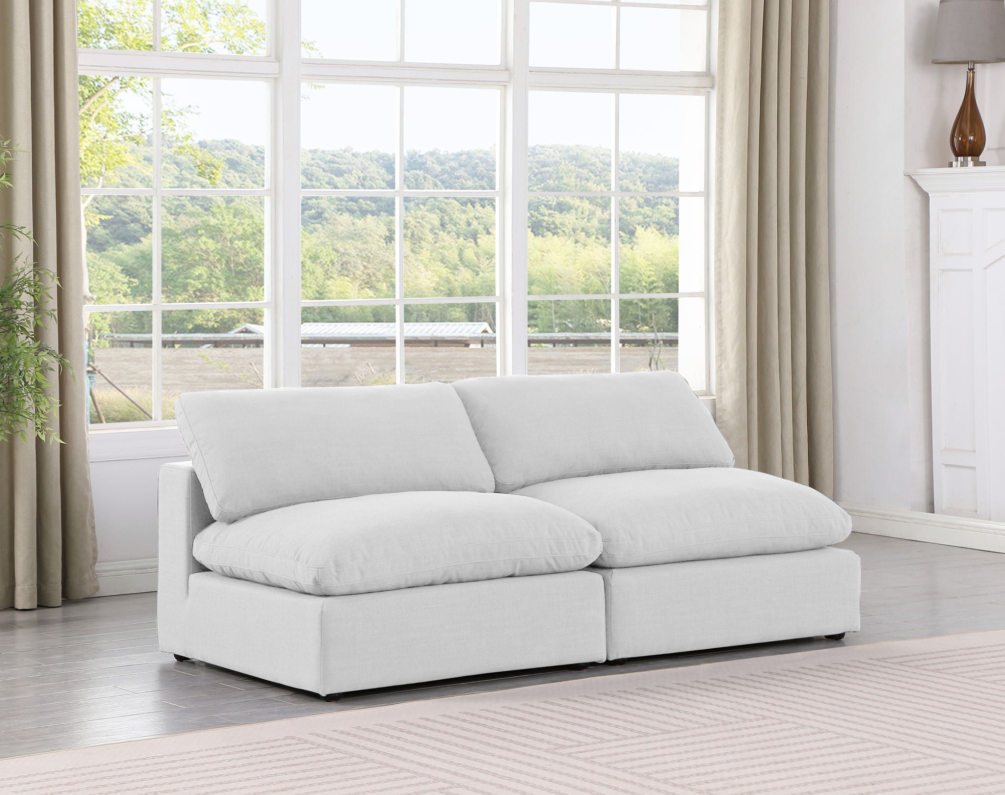 Comfy - Linen Modular Armless Sofa 2 Seats - Urban Living Furniture (Los Angeles, CA)