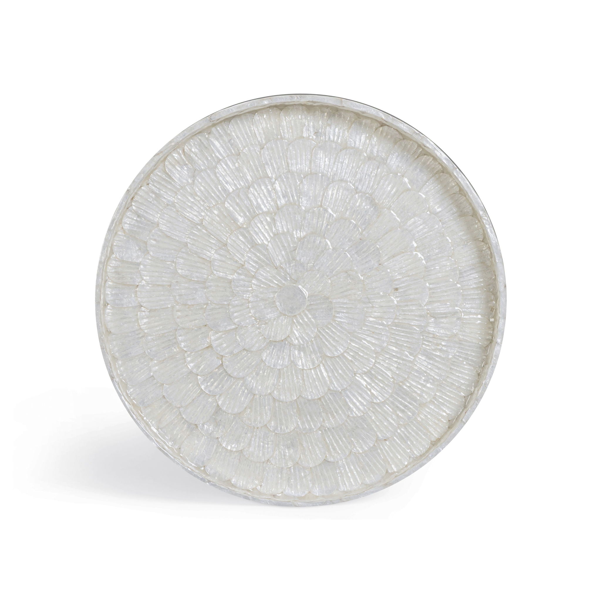 Coast - Seashell Round Side Table - Pearl White - Urban Living Furniture (Los Angeles, CA)