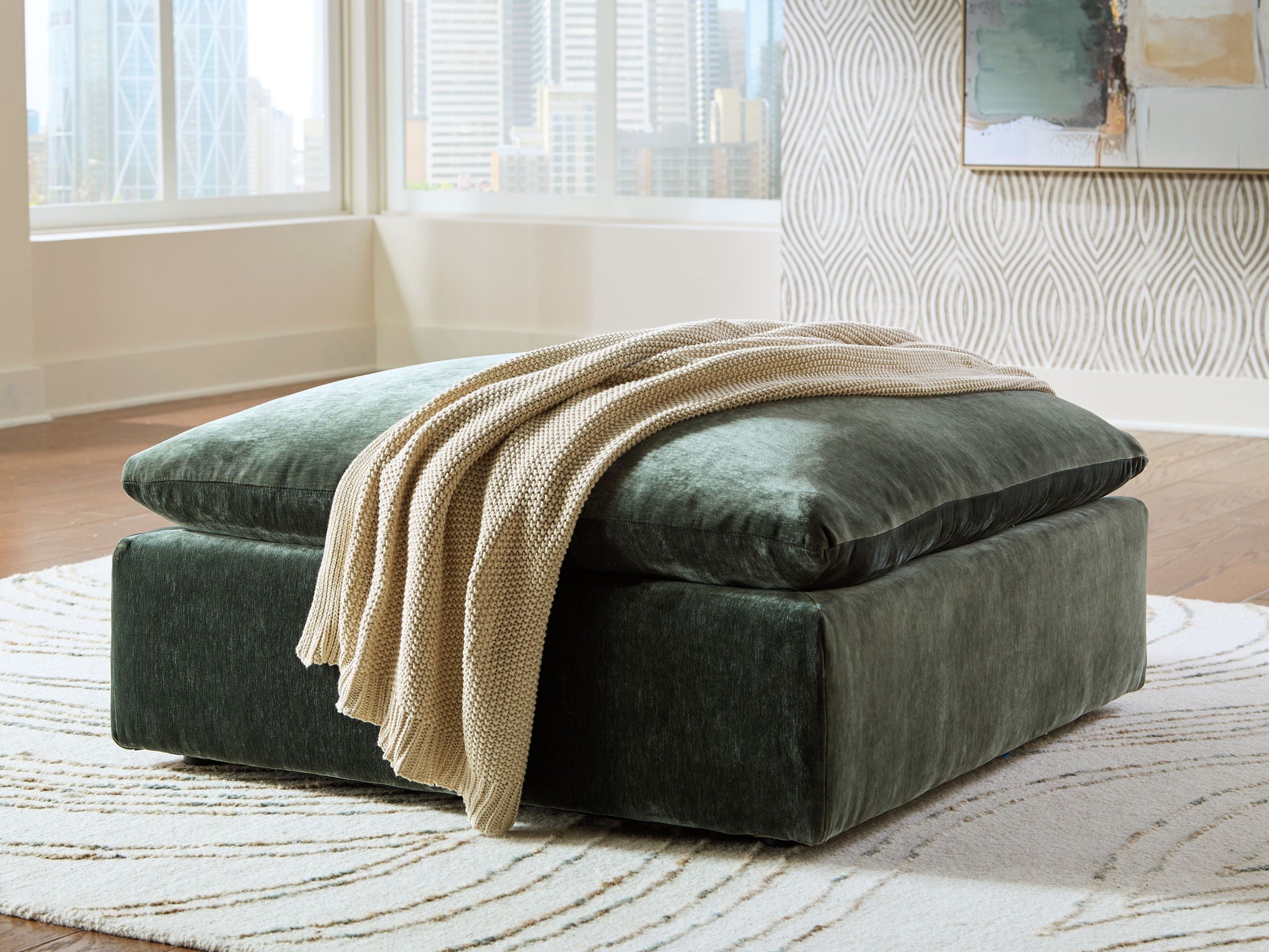 Carriage View - Jade - Oversized Accent Ottoman - Urban Living Furniture (Los Angeles, CA)