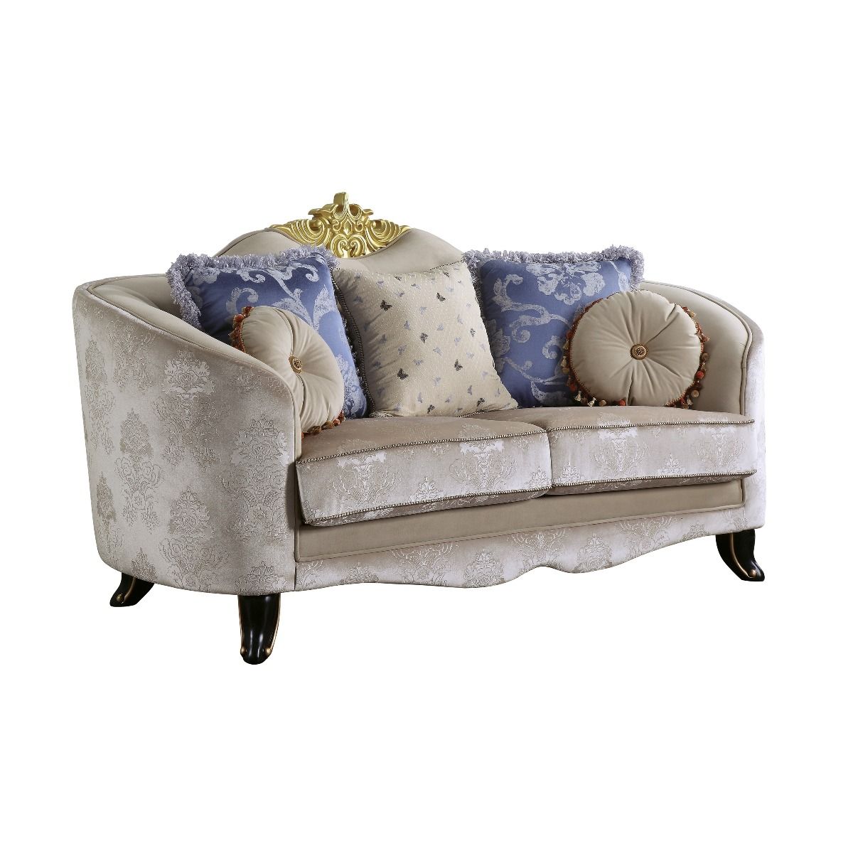 Sheridan - Loveseat With 5 Pillows - Cream Fabric - Urban Living Furniture (Los Angeles, CA)