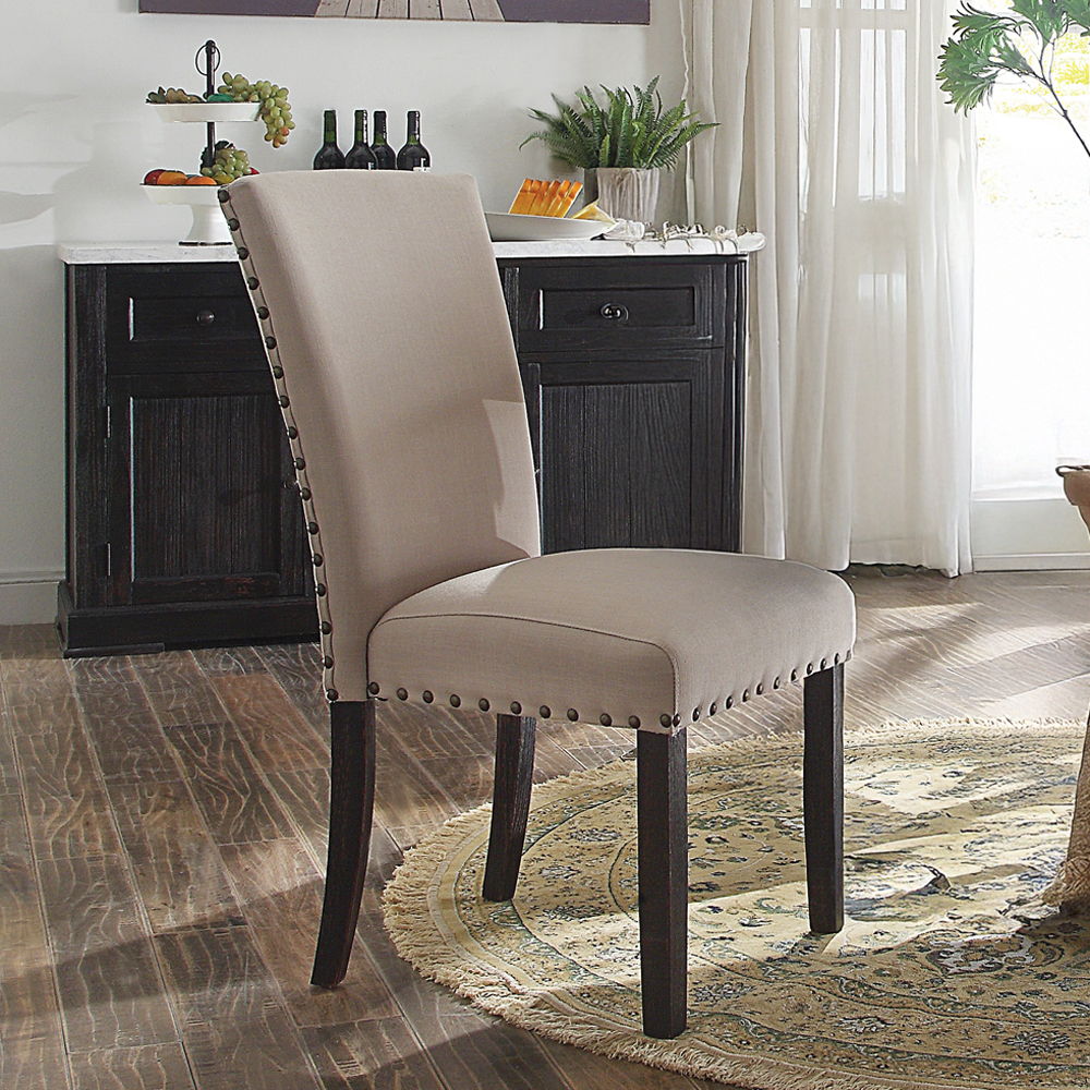 Nolan - Side Chair (Set of 2) - Linen & Salvage Dark Oak - Urban Living Furniture (Los Angeles, CA)
