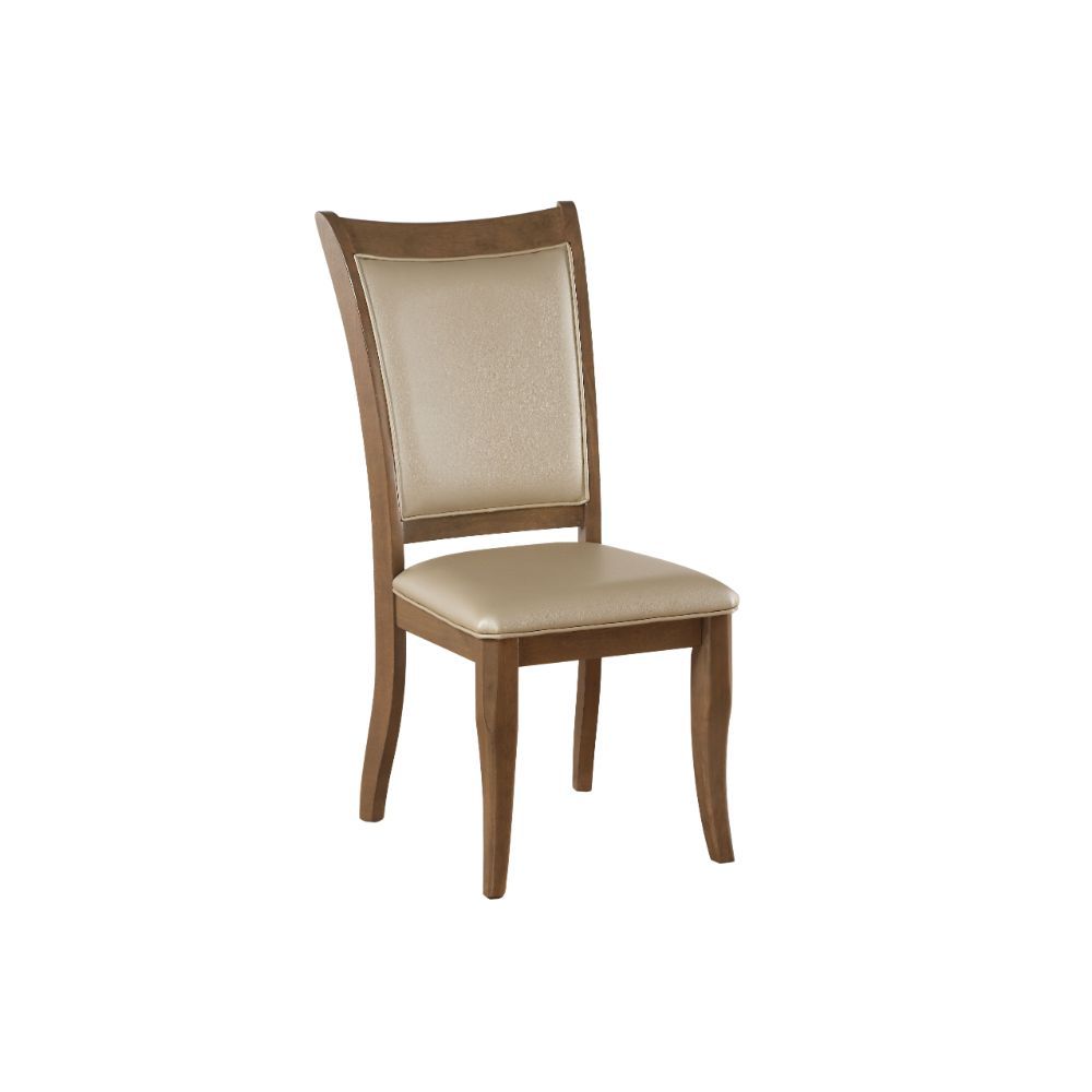 Harald - Side Chair (Set of 2) - Beige Synthetic Leather & Gray Oak - Urban Living Furniture (Los Angeles, CA)