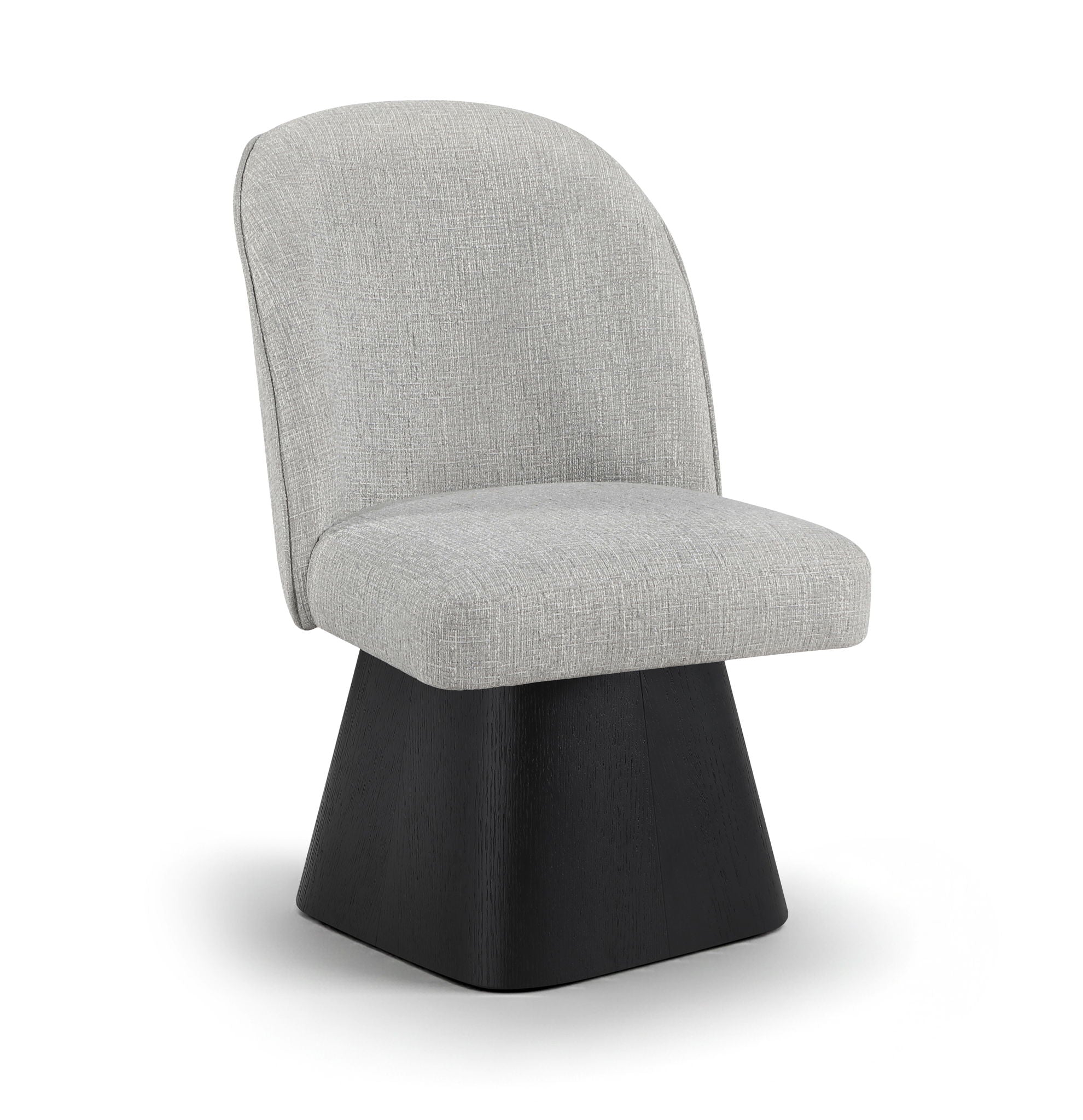 Marlowe - Linen Textured Fabric Upholstered Swivel Dining Side Chair - Stained Black - Urban Living Furniture (Los Angeles, CA)