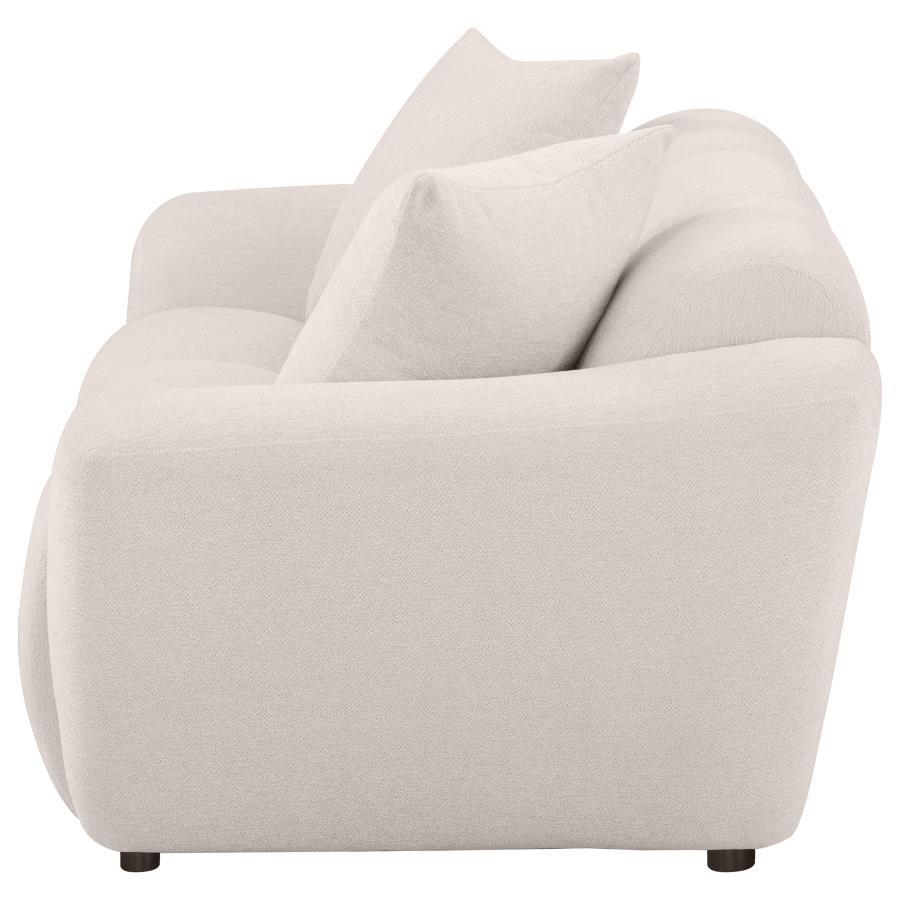 Destino - Chenille Upholstered Splayed Arm Loveseat - Greige