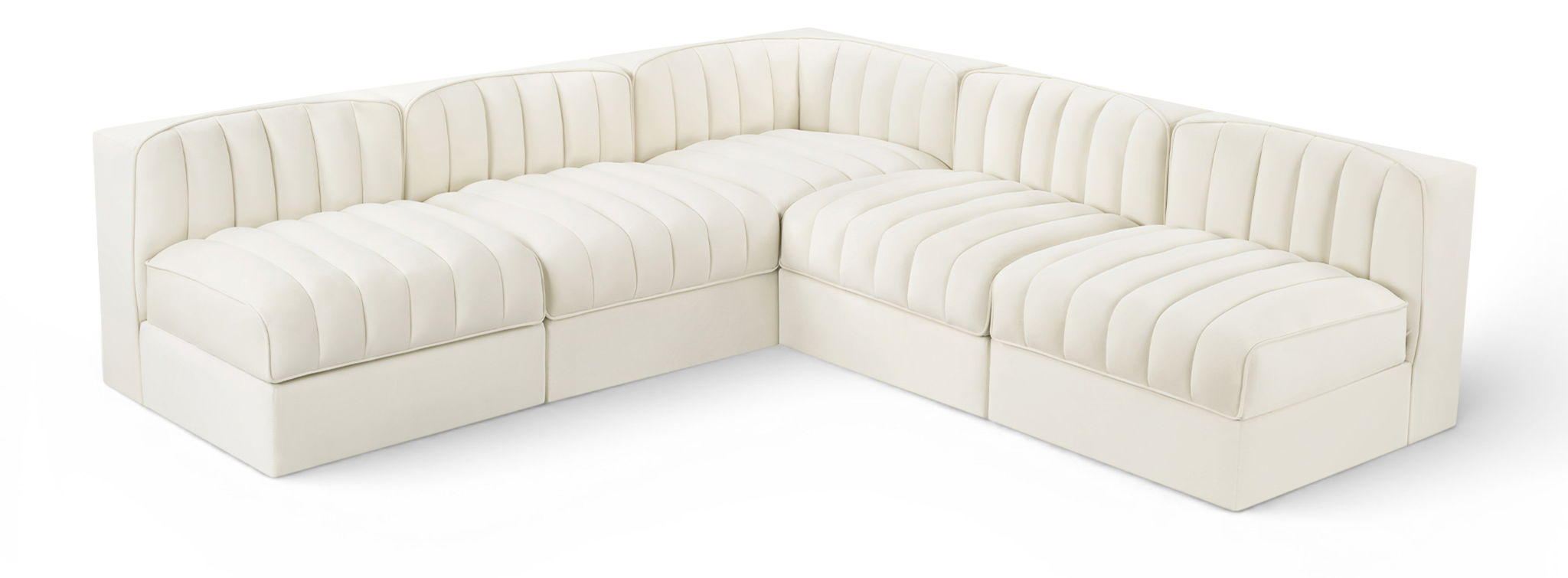 Rummi - Armless Velvet Performance Fabric Upholstered 5 Piece Modular Sectional - Urban Living Furniture (Los Angeles, CA)