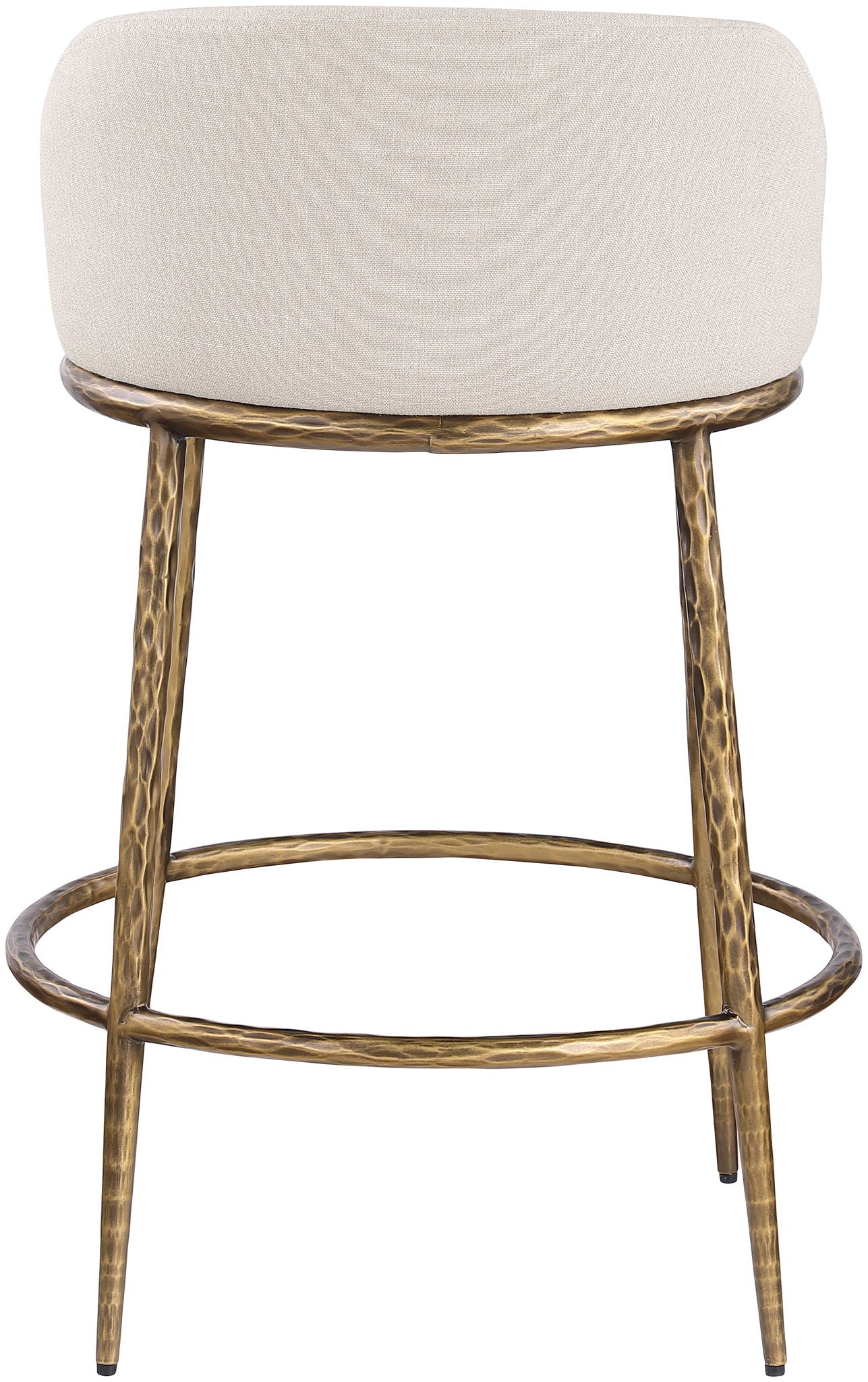 Ferro - Upholstered Counter Stool With Brushed Gold Base