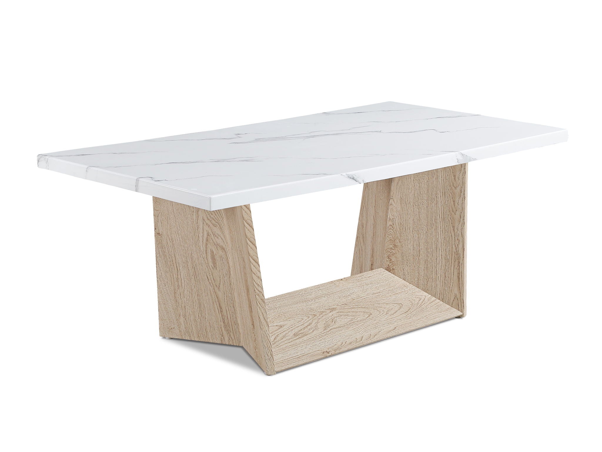 Adea - 3 Piece Cocktail Set Faux Marble Top - White Oak - Urban Living Furniture (Los Angeles, CA)