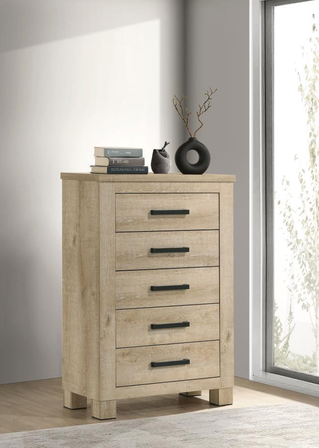 Oakglen - 5-Drawer Bedroom Chest Of Drawers - Weathered Oak - Urban Living Furniture (Los Angeles, CA)