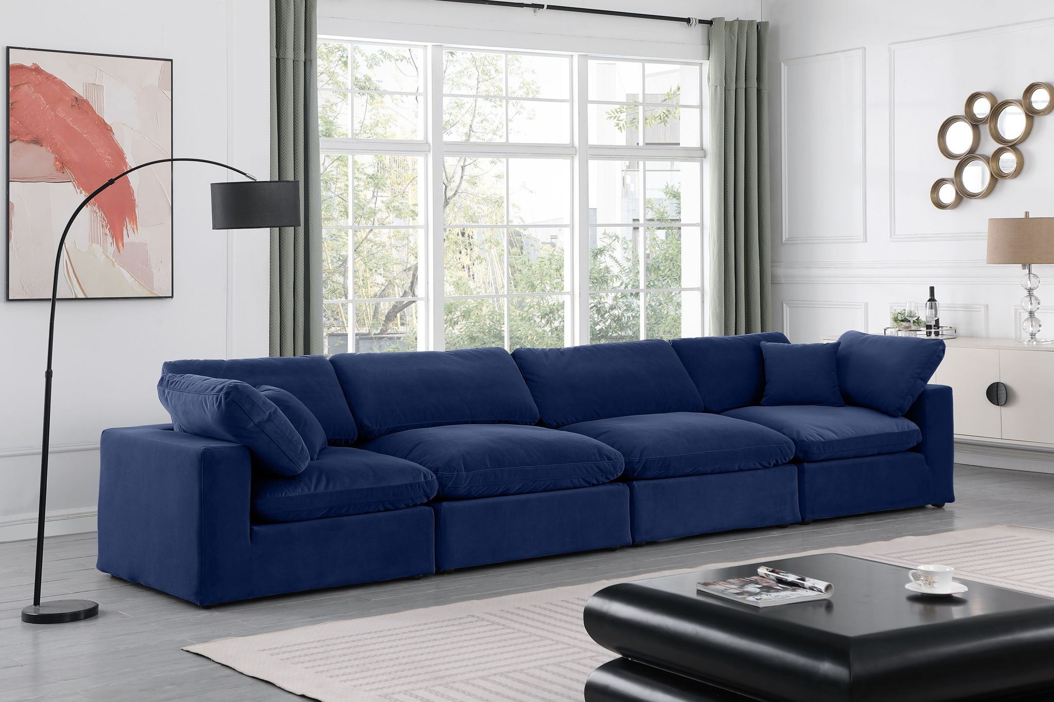 Comfy - Velvet Modular Sofa 4 Seats - Urban Living Furniture (Los Angeles, CA)
