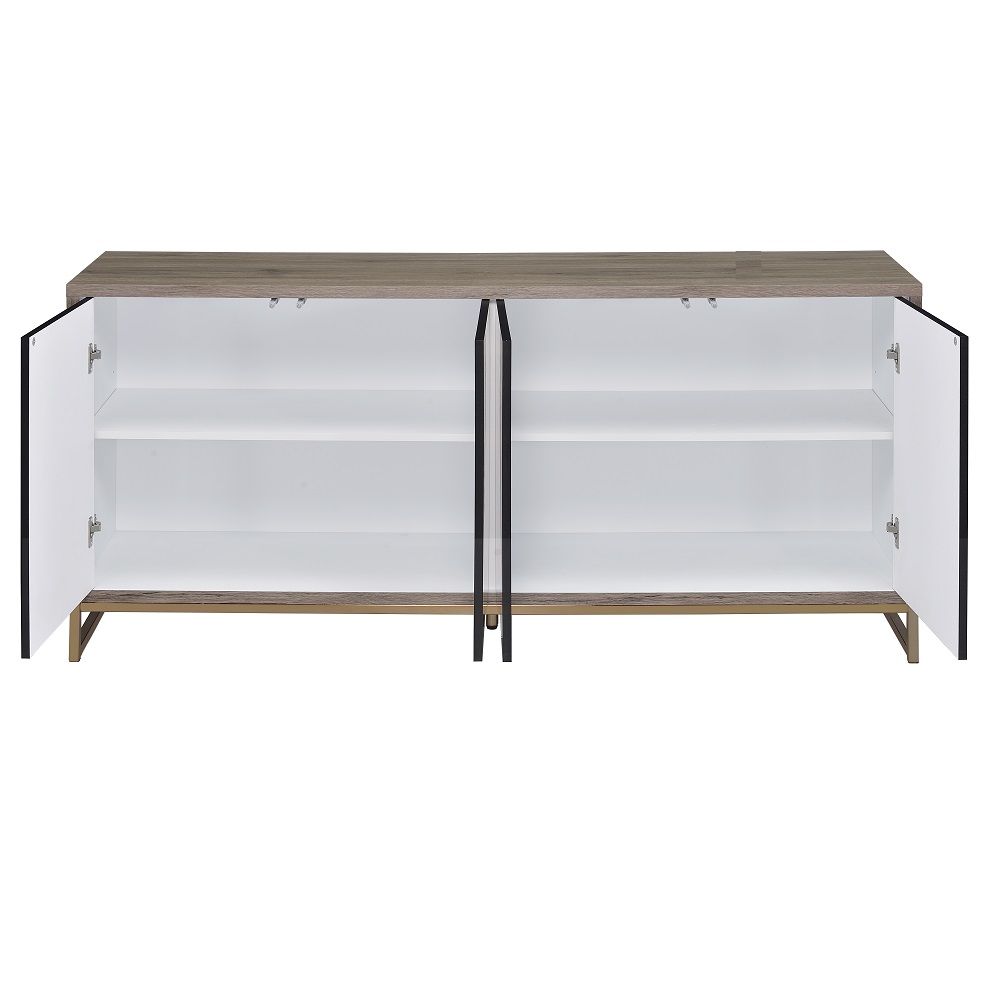 Payo - Console Cabinet - Black Marble Print Oak Champagne - Urban Living Furniture (Los Angeles, CA)