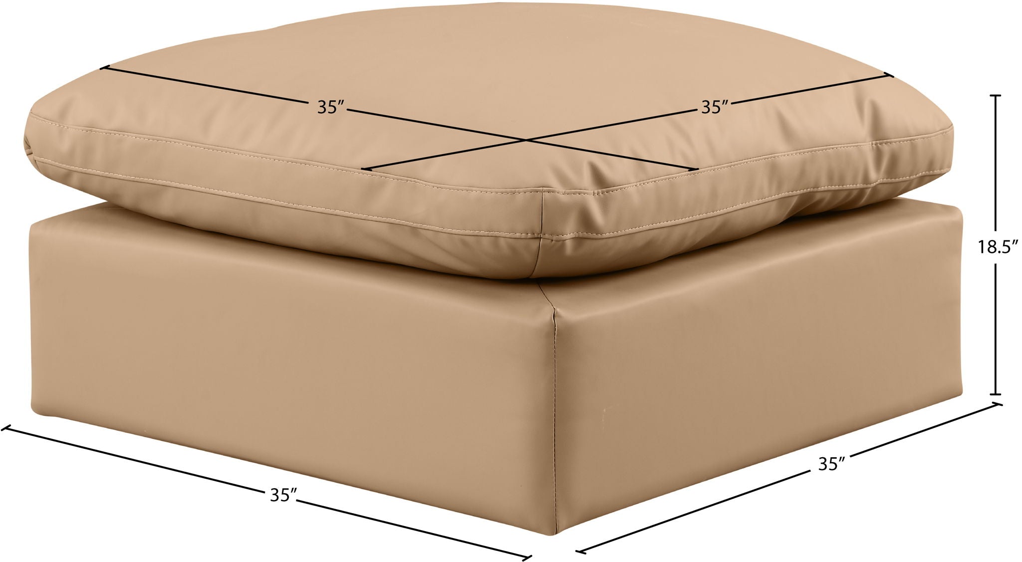 Indulge - Faux Leather Ottoman - Tan - Urban Living Furniture (Los Angeles, CA)