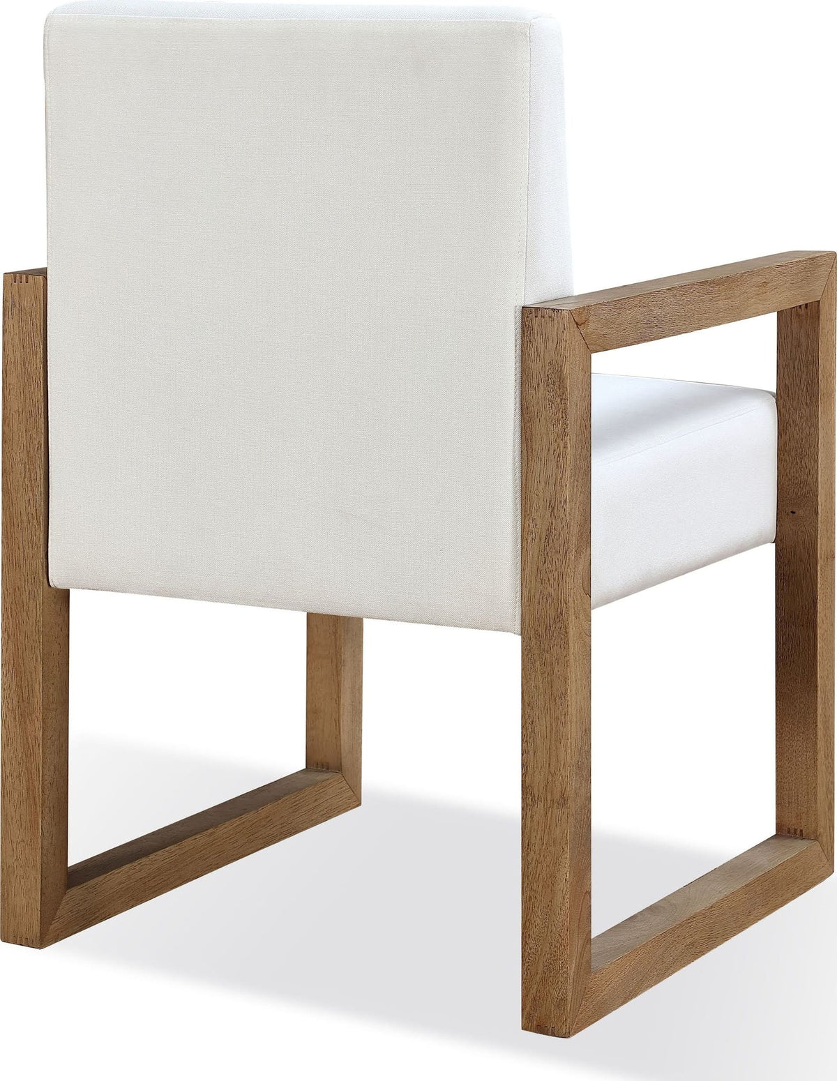 One - Modern Coastal Sled Leg Upholstered Dining Arm Chair (Set of 2) - White Pearl And Bisque