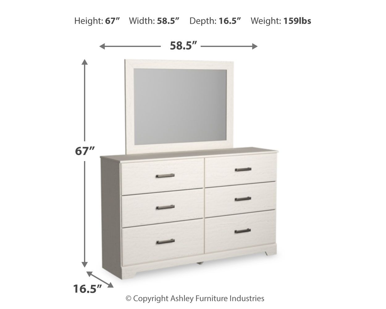 Stelsie - Dresser, Mirror - White - Urban Living Furniture (Los Angeles, CA)
