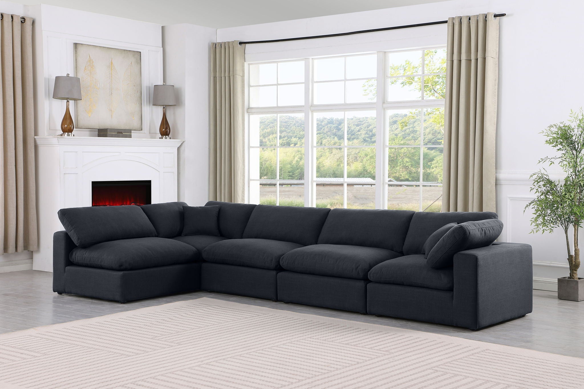 Comfy - 5 Piece Linen Modular Sectional - Urban Living Furniture (Los Angeles, CA)