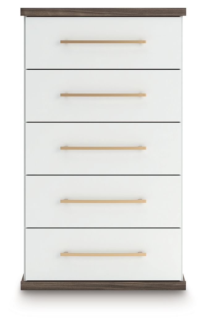 Kendanport - Brown / White - Five Drawer Chest - Urban Living Furniture (Los Angeles, CA)