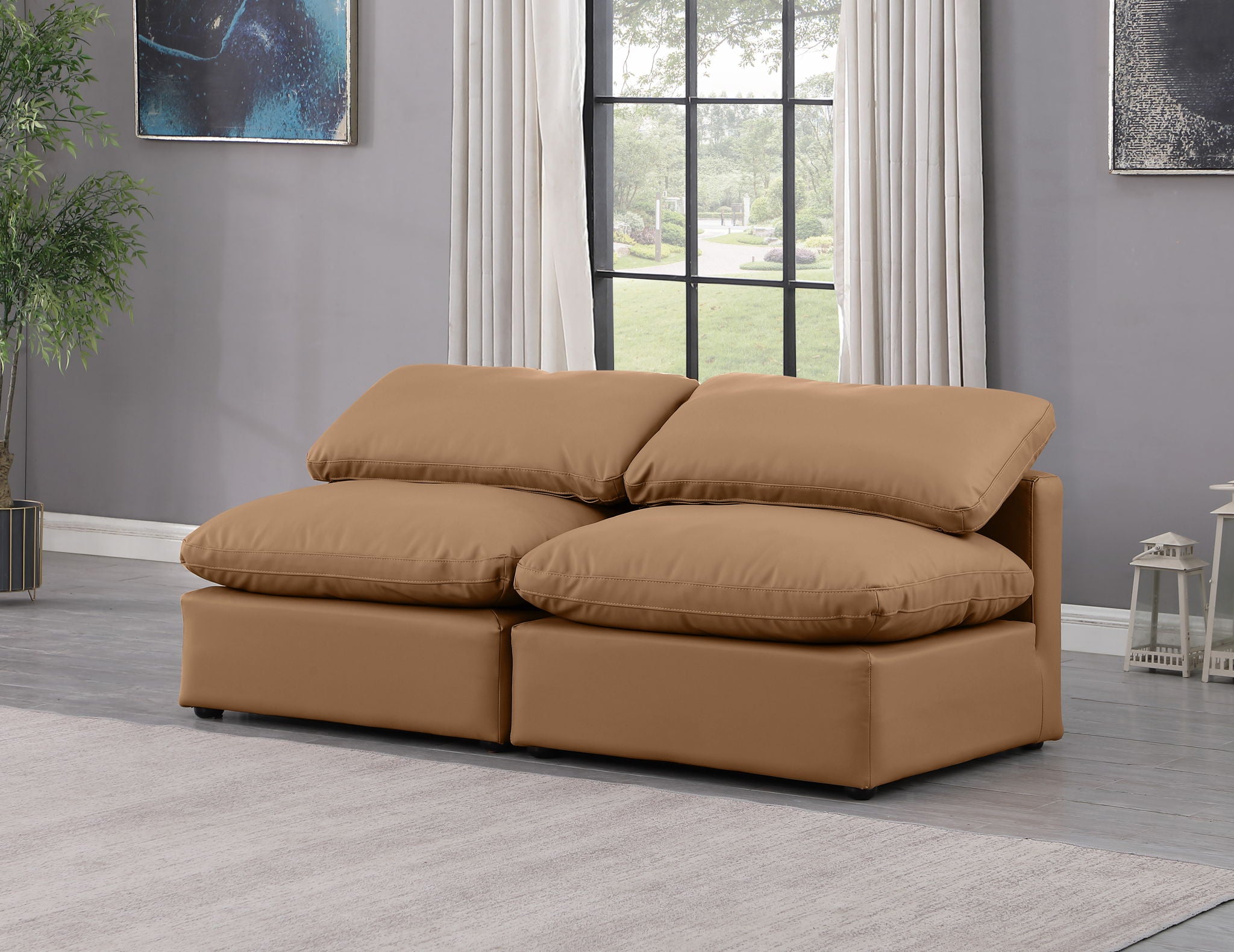 Indulge - Faux Leather 2 Seat Modular Armless Sofa - Urban Living Furniture (Los Angeles, CA)