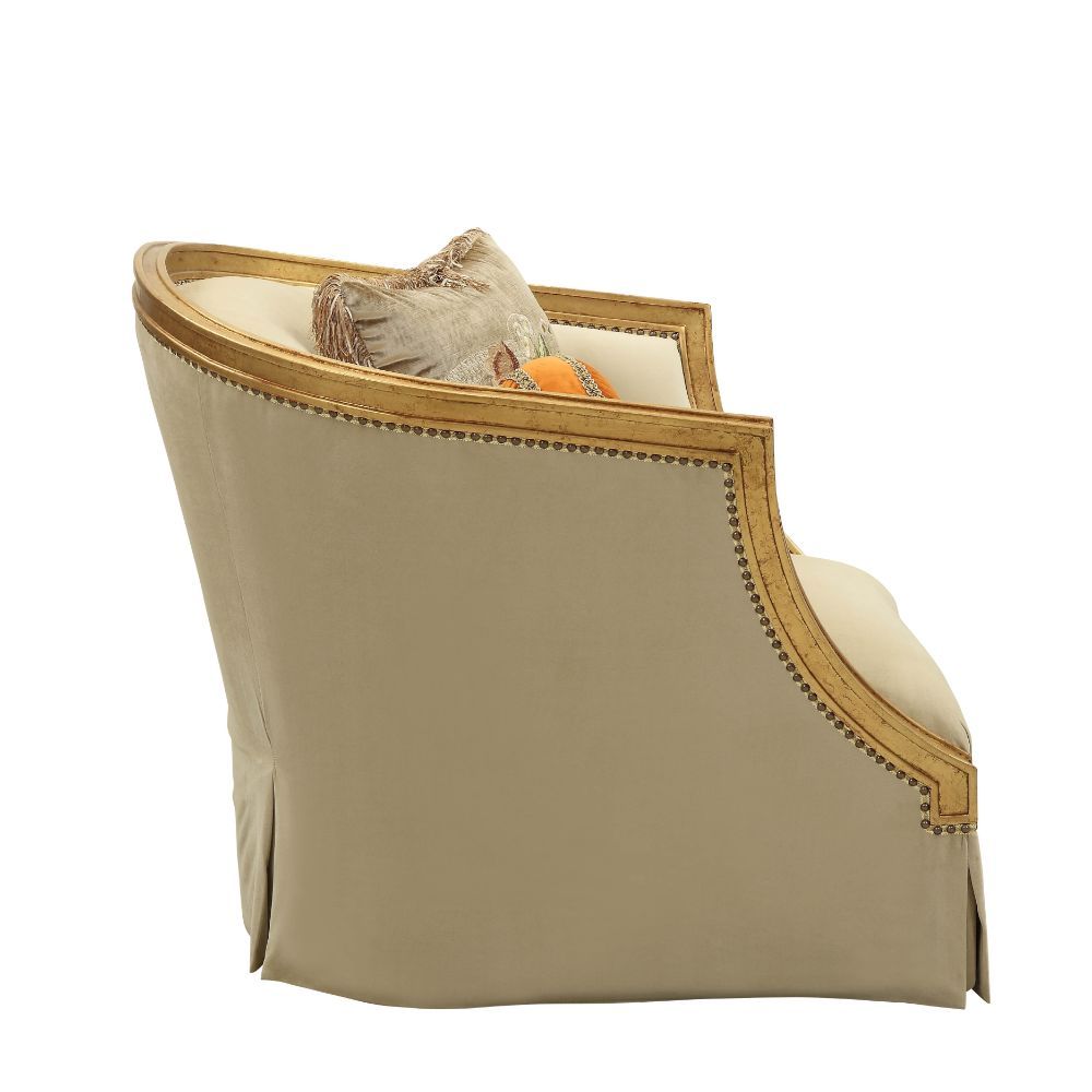 Daesha - Chair With 2 Pillows - Tan Flannel & Antique Gold - Urban Living Furniture (Los Angeles, CA)