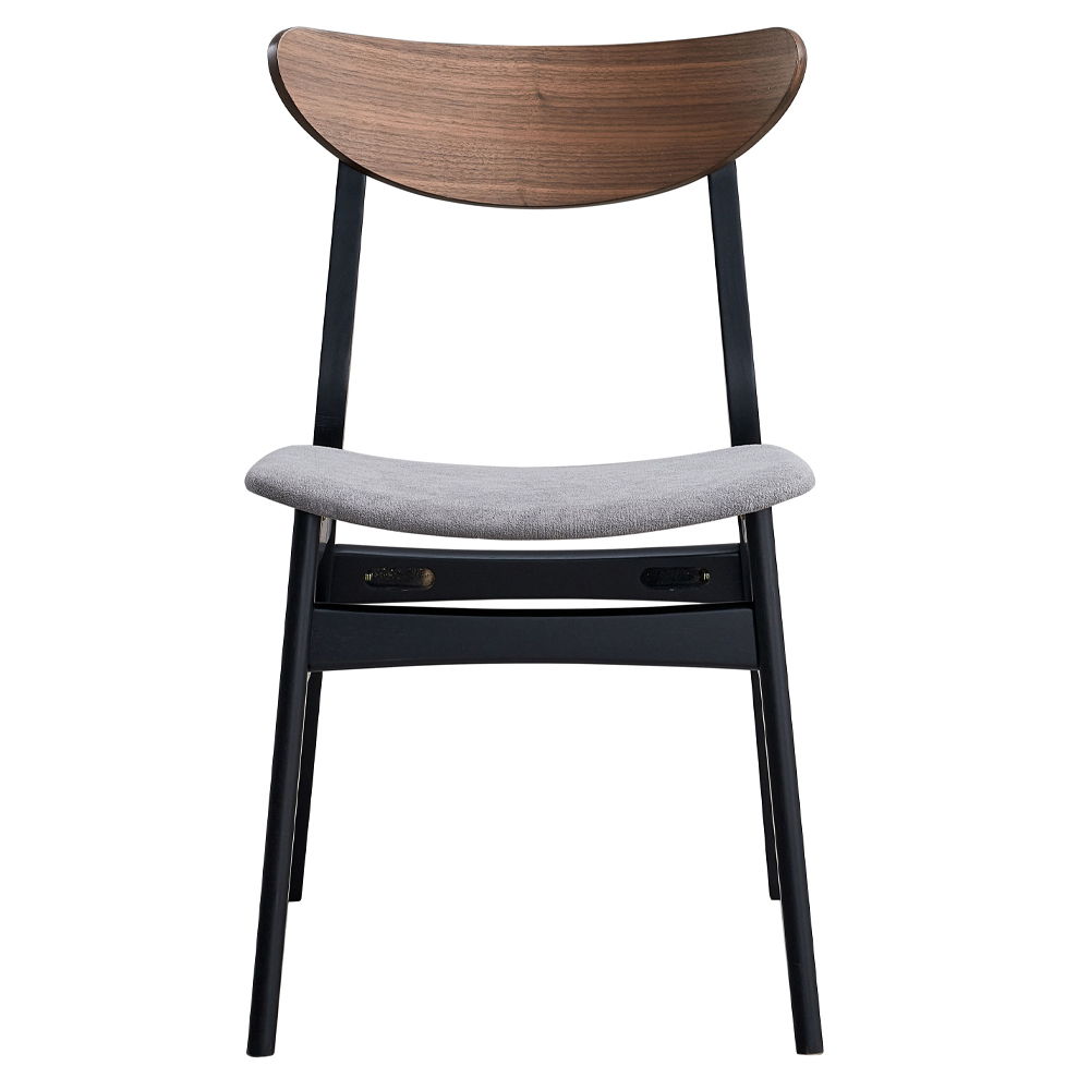 Rebi - Side Chair (Set of 2) - Gray Linen, Walnut & Black Finish - Urban Living Furniture (Los Angeles, CA)