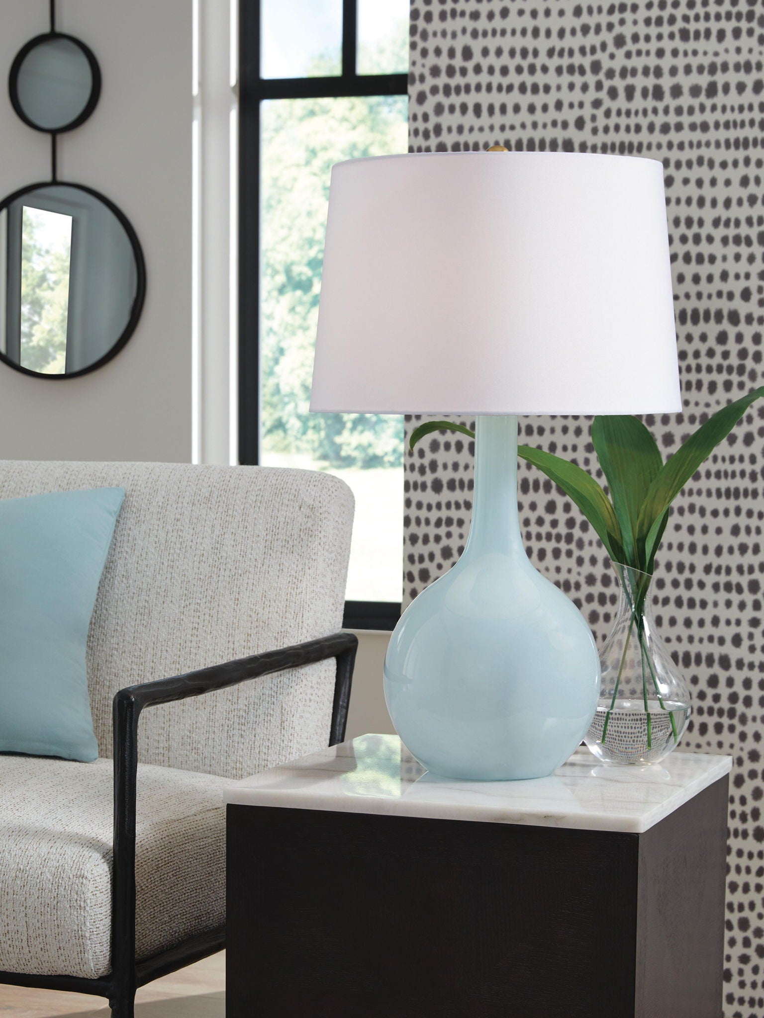 Rylanton - Glass Table Lamp - Aqua - Urban Living Furniture (Los Angeles, CA)