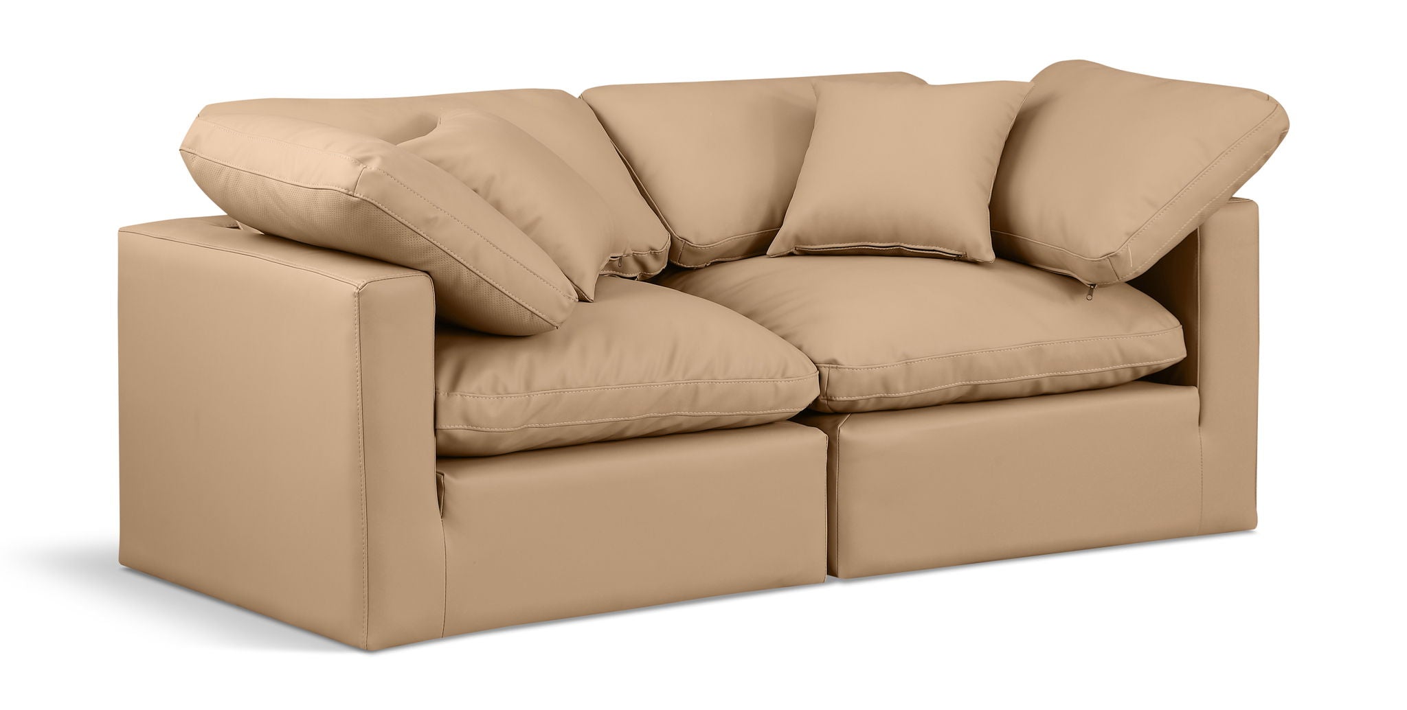 Indulge - Faux Leather 2 Seat Modular Sofa - Tan - Urban Living Furniture (Los Angeles, CA)