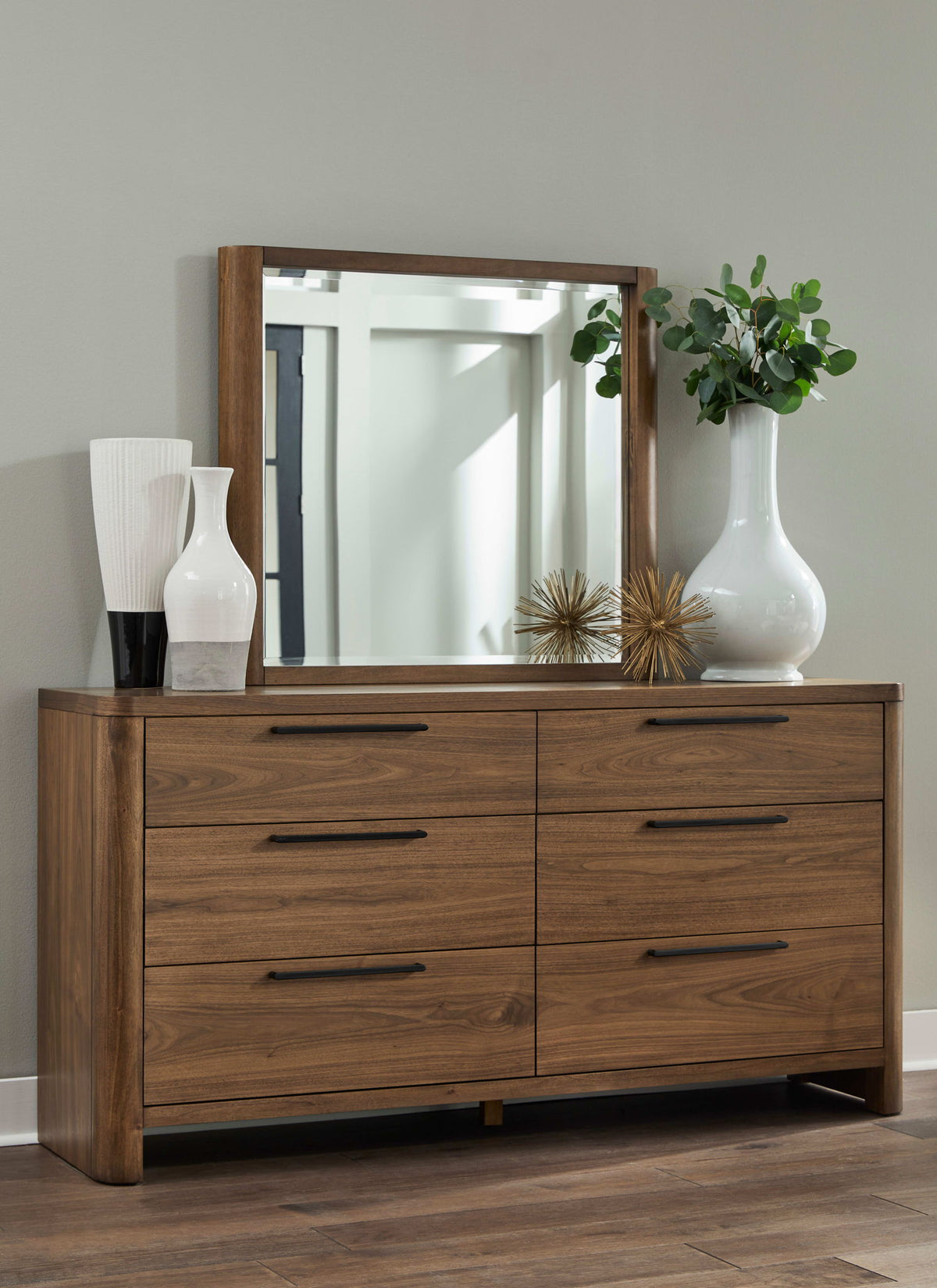 Totes - Beveled Glass Wall Or Dresser Mirror - English Walnut